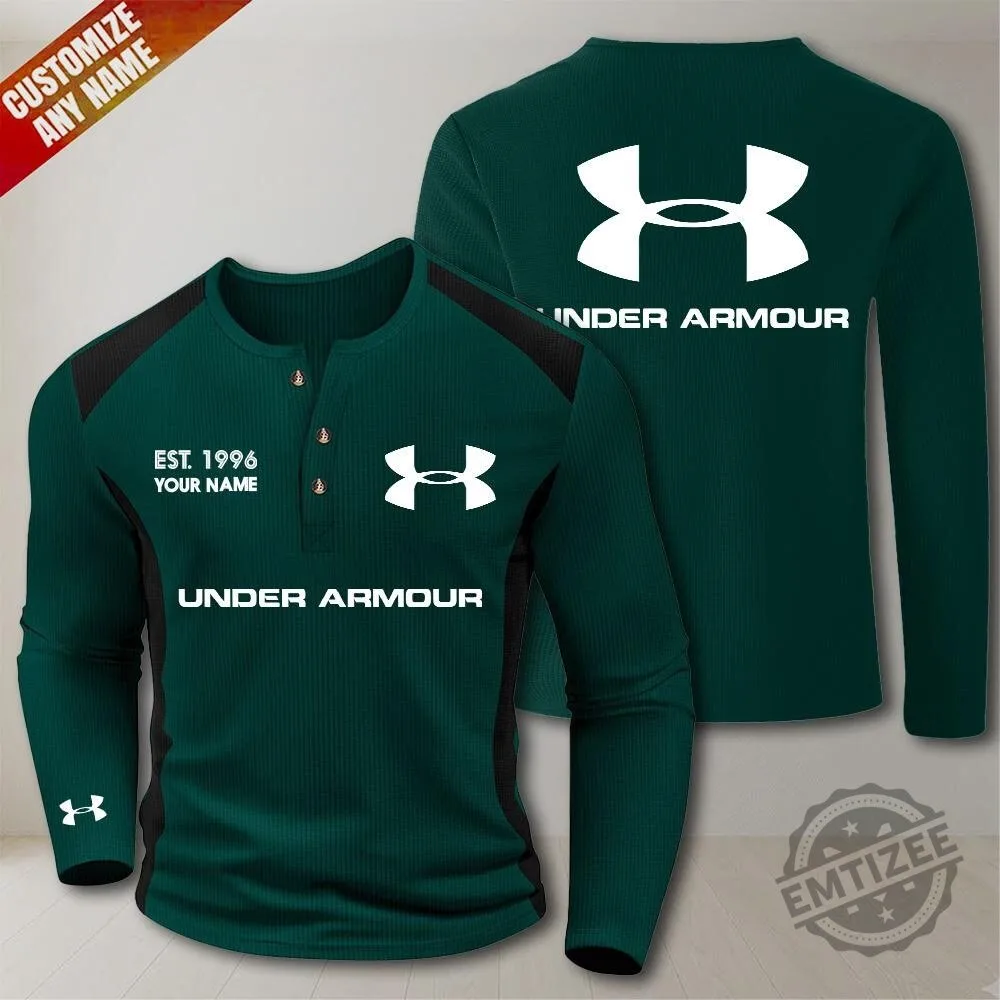 Under Armour Est. 1996 Custom Name Long Sleeve Henley Shirt 9 Under Armour Est. 1996 Custom Name Long Sleeve Henley Shirt