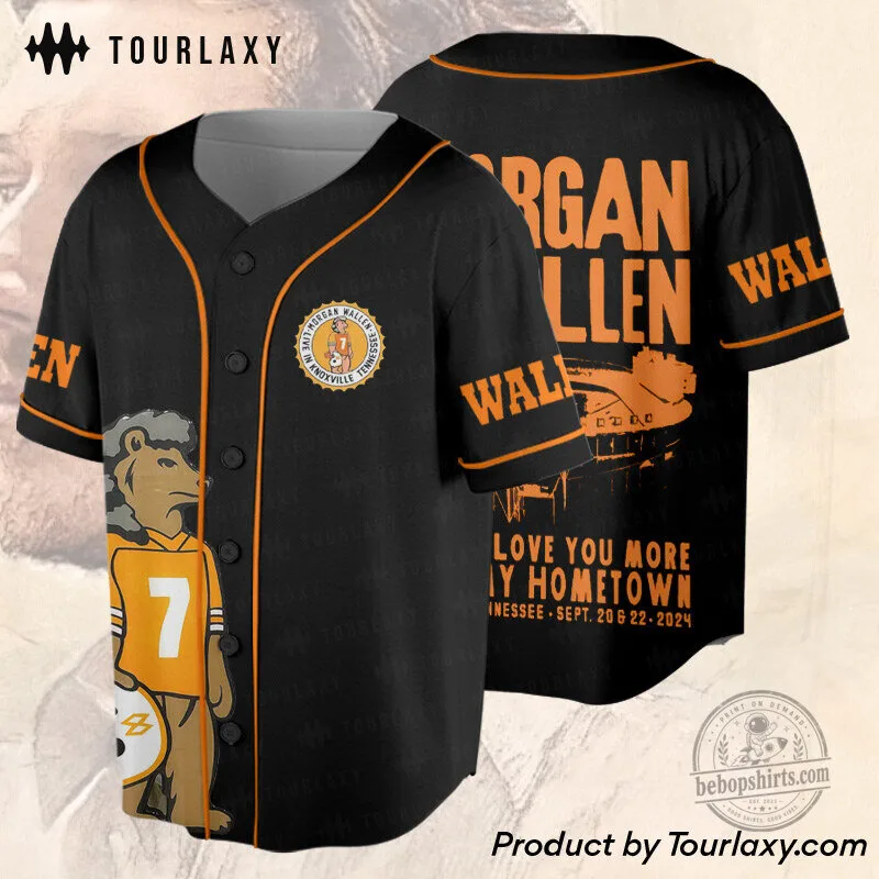 Morgan Wallen Baseball Jersey Black Orange Country Music Fan Apparel