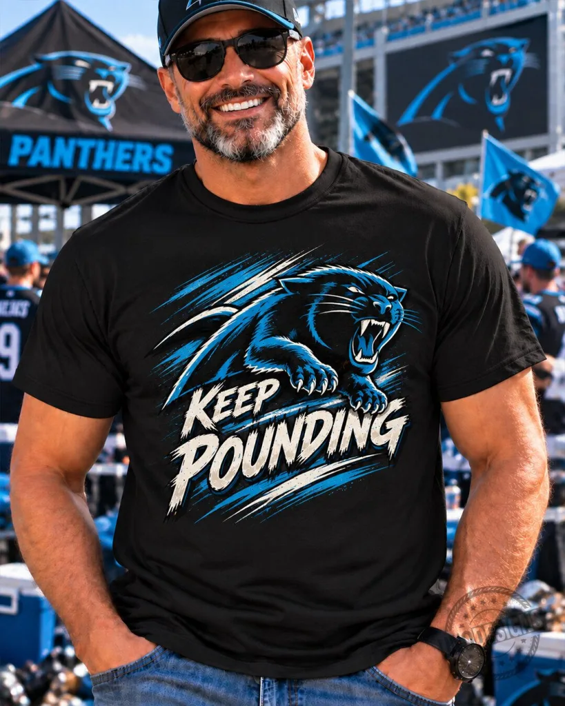 Keep Pounding Carolina Panthers Vintage Football Fan T-Shirt 1 Keep Pounding Carolina Panthers Vintage Football Fan T-Shirt