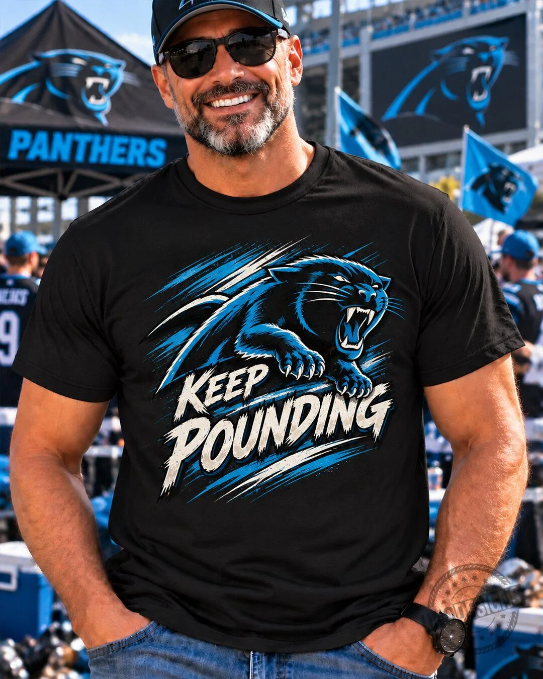 Keep Pounding Carolina Panthers Vintage Football Fan T-Shirt