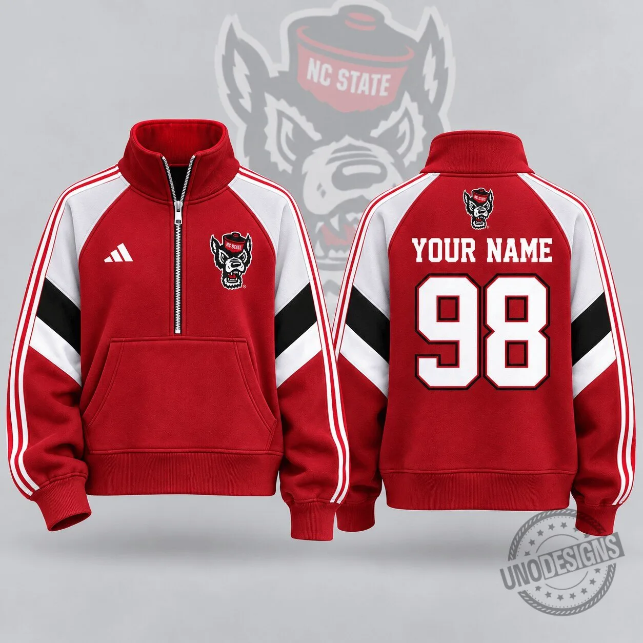 North Carolina State Wolfpack Personalized Quarter Zip Pullover Sweatshirt