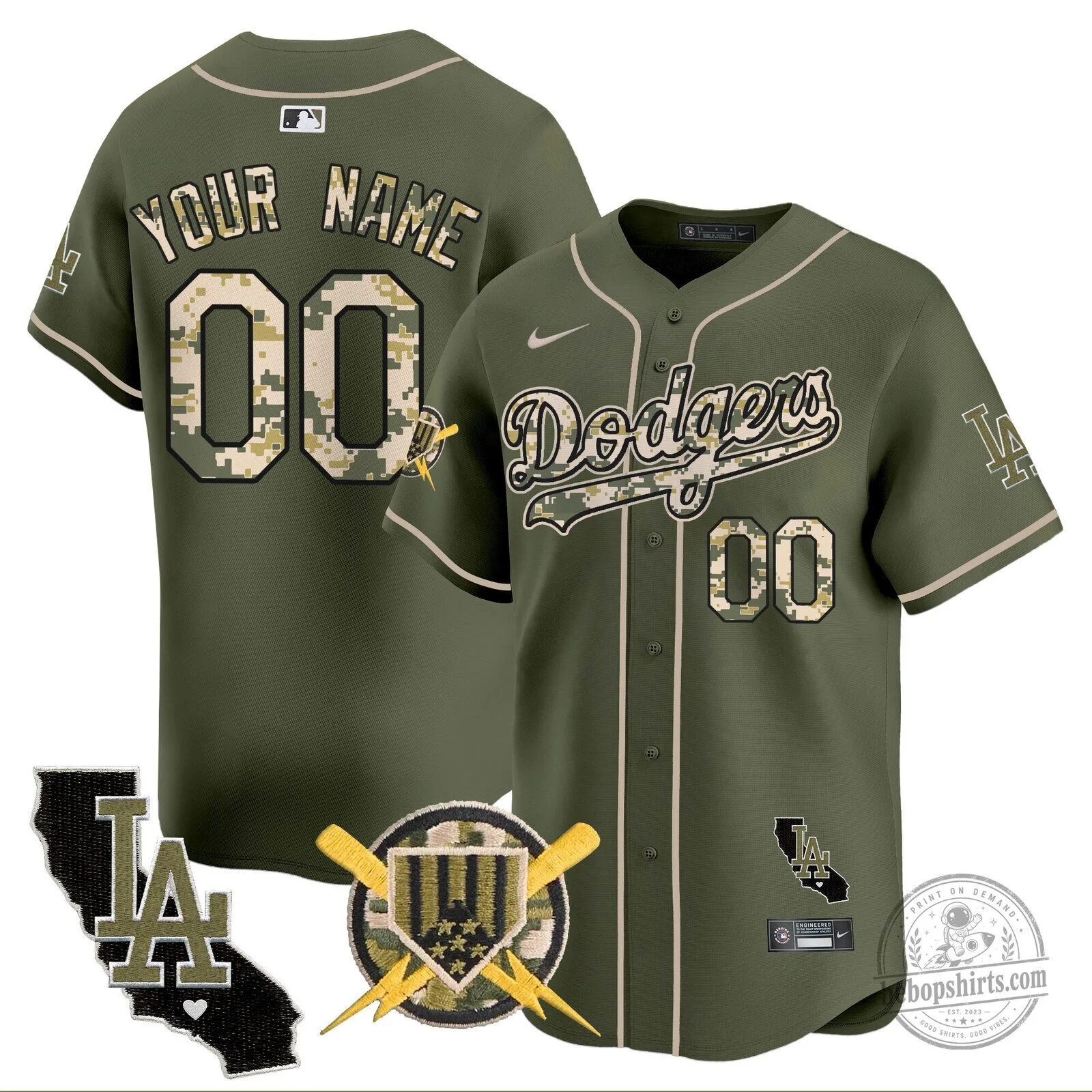 Dodgers Armed Forces Day Commemorative Custom Baseball Jersey
