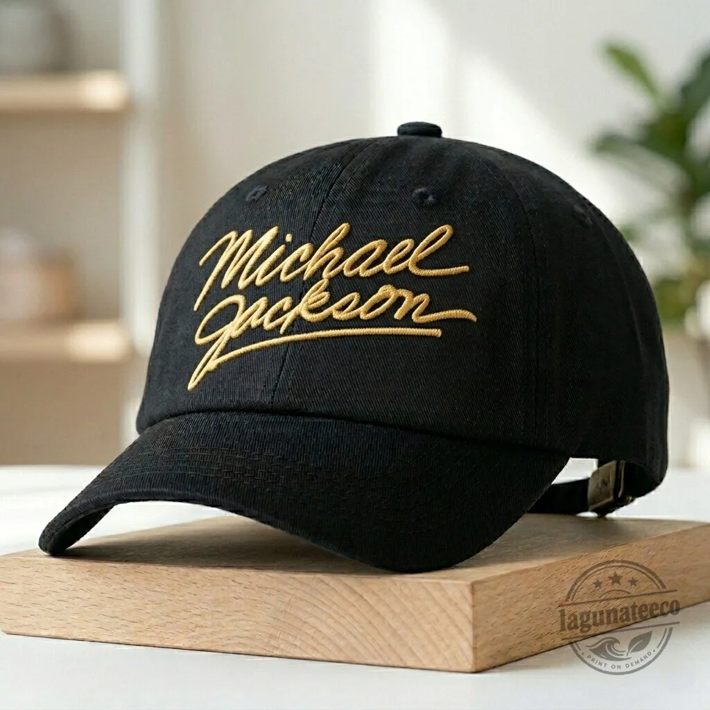 Michael Jackson Embroidered Signature Black Baseball Cap Hat