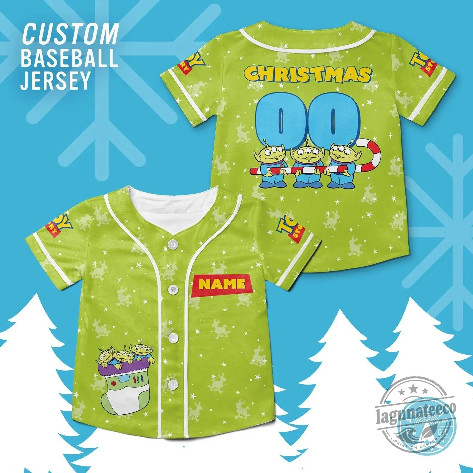 Toy Story Aliens Christmas Baseball Jersey
