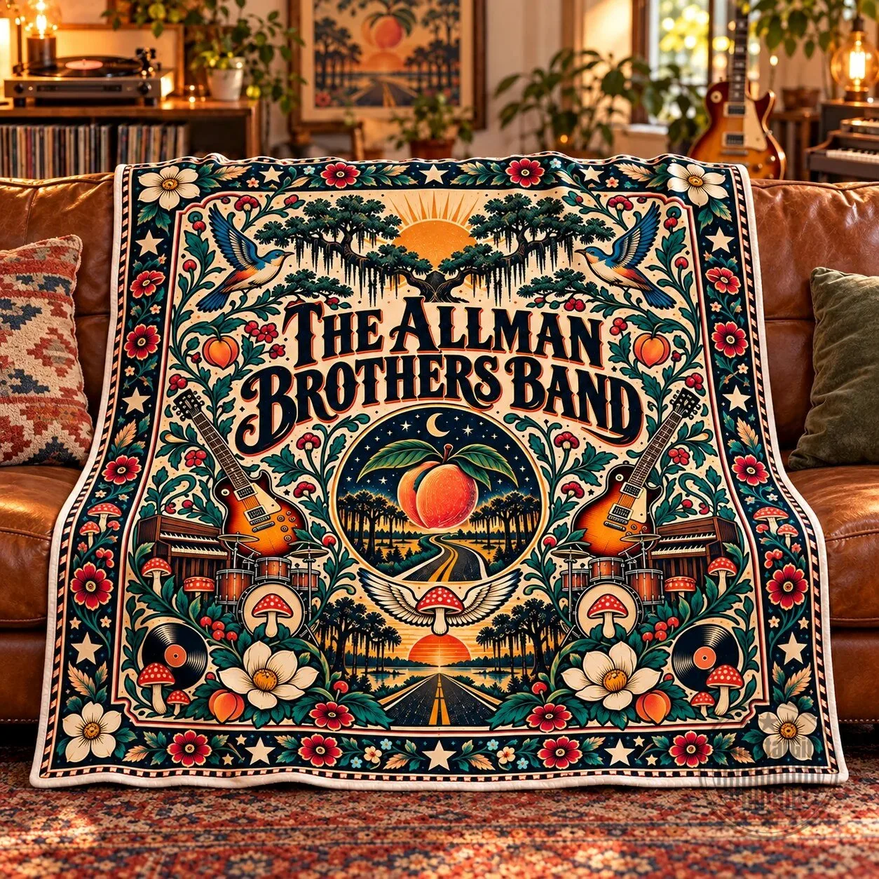 The Allman Brothers Band Vintage Jam Rock Music Fan Blanket 7 The Allman Brothers Band Vintage Jam Rock Music Fan Blanket