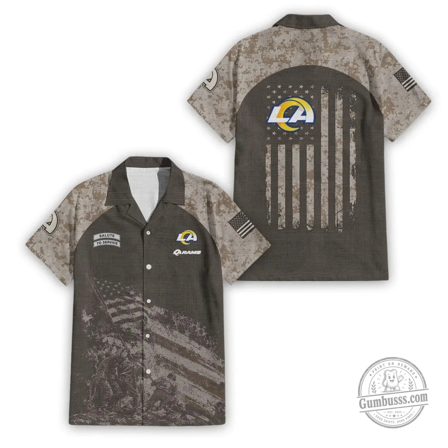 Premium Hawaiian Shirt for Salute To Service - Los Angeles Rams
