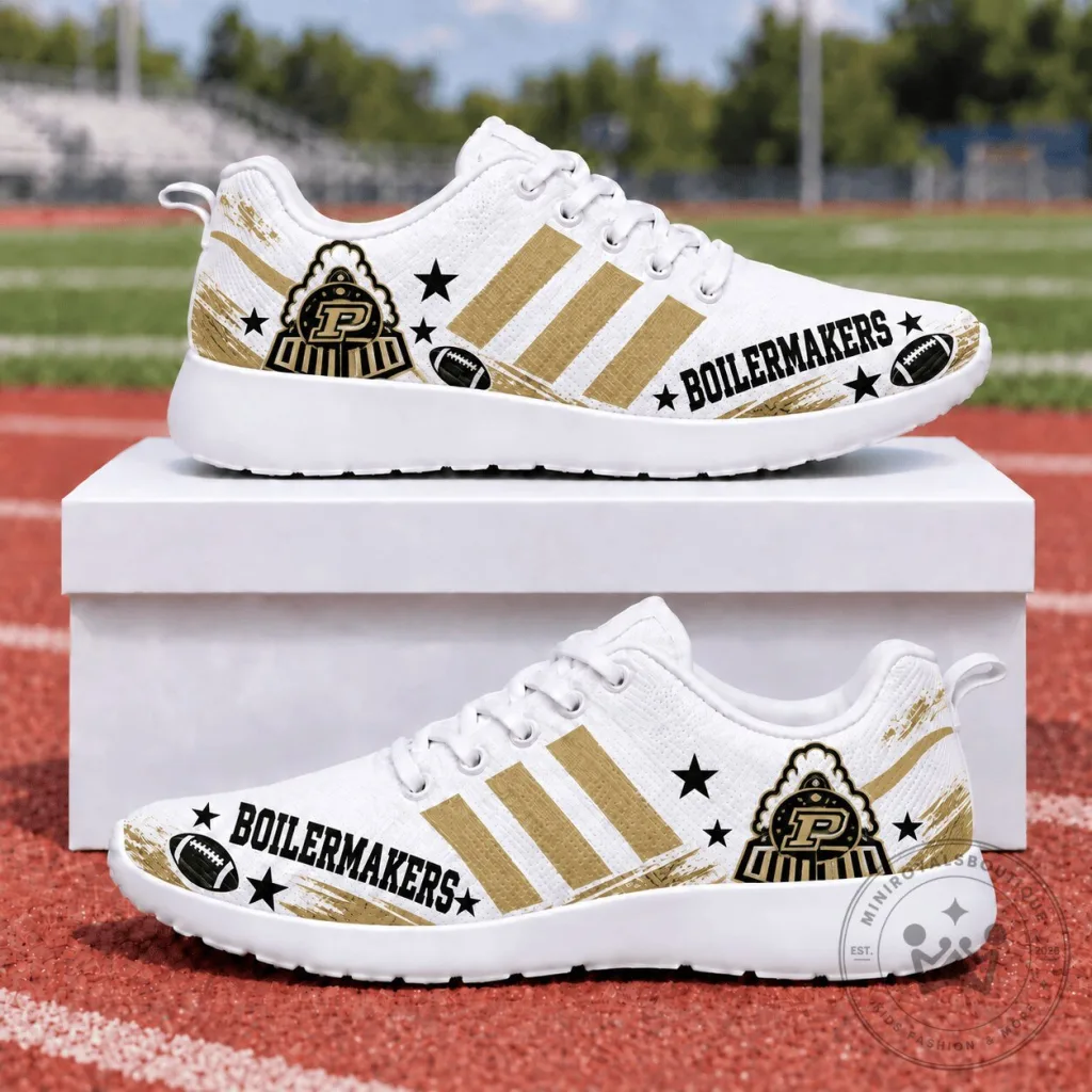 Purdue Boilermakers Team Logo Gold Stripe Casual Athletic Sneakers 13 Purdue Boilermakers Team Logo Gold Stripe Casual Athletic Sneakers