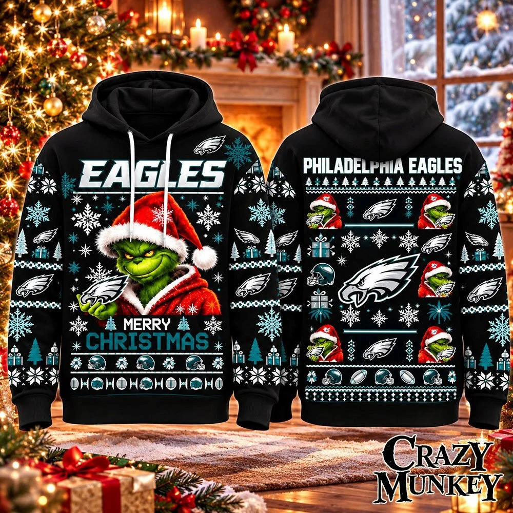 Philadelphia Eagles Grinch Merry Christmas Football Hoodie | Apparel