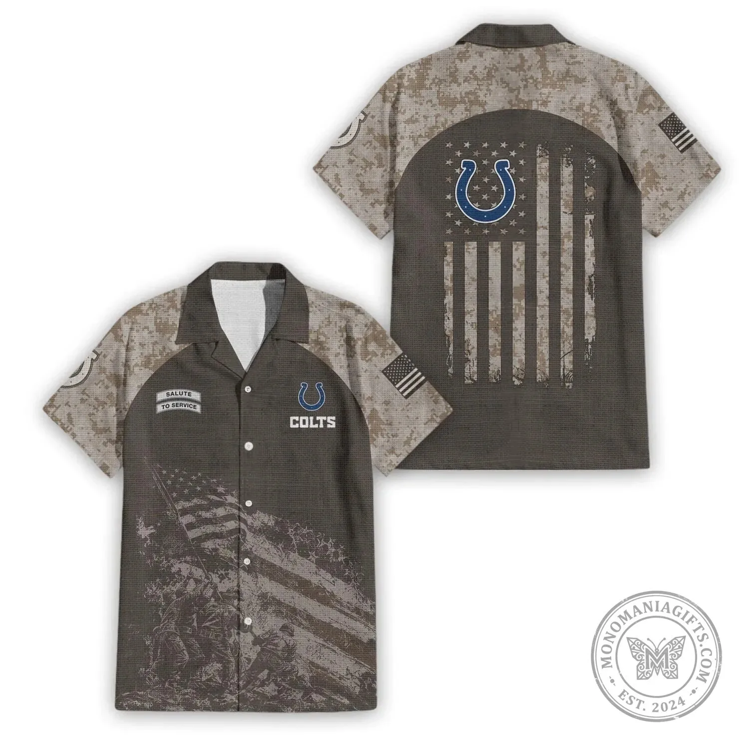 Camouflage Hawaiian Shirt for Indianapolis Colts Salute To Service
