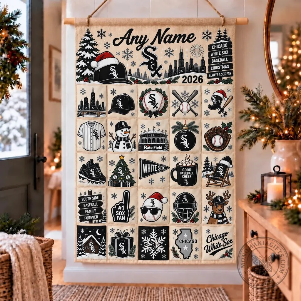 Chicago White Sox Christmas Baseball Custom Wall Hanging Advent Calendar Chicago White Sox Christmas Baseball Custom Wall Hanging Advent Calendar