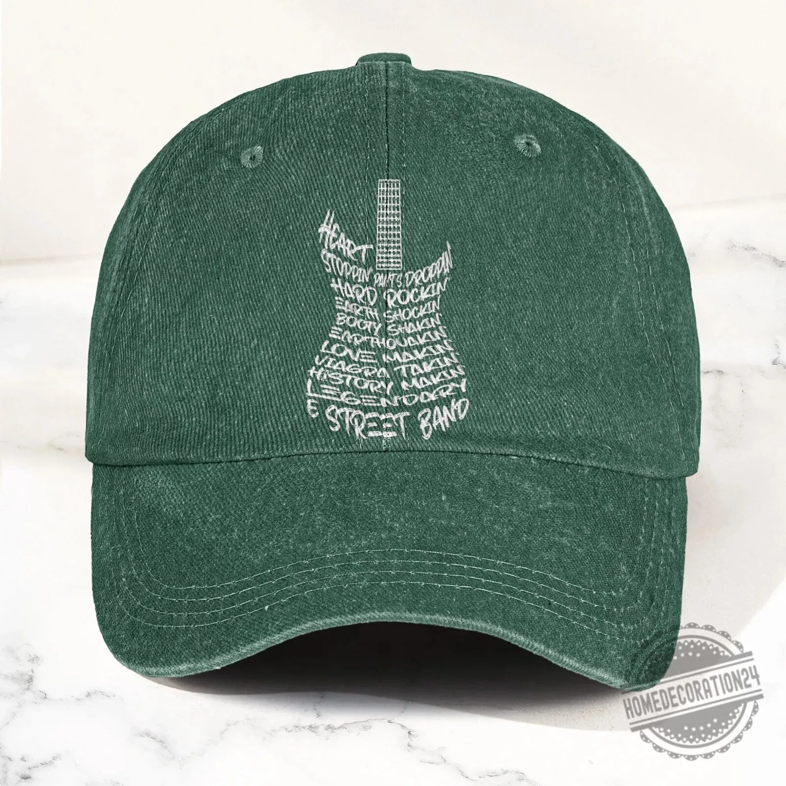 Bruce Springsteen E Street Band Guitar Word Art Denim Baseball Cap 12 Bruce Springsteen E Street Band Guitar Word Art Denim Baseball Cap