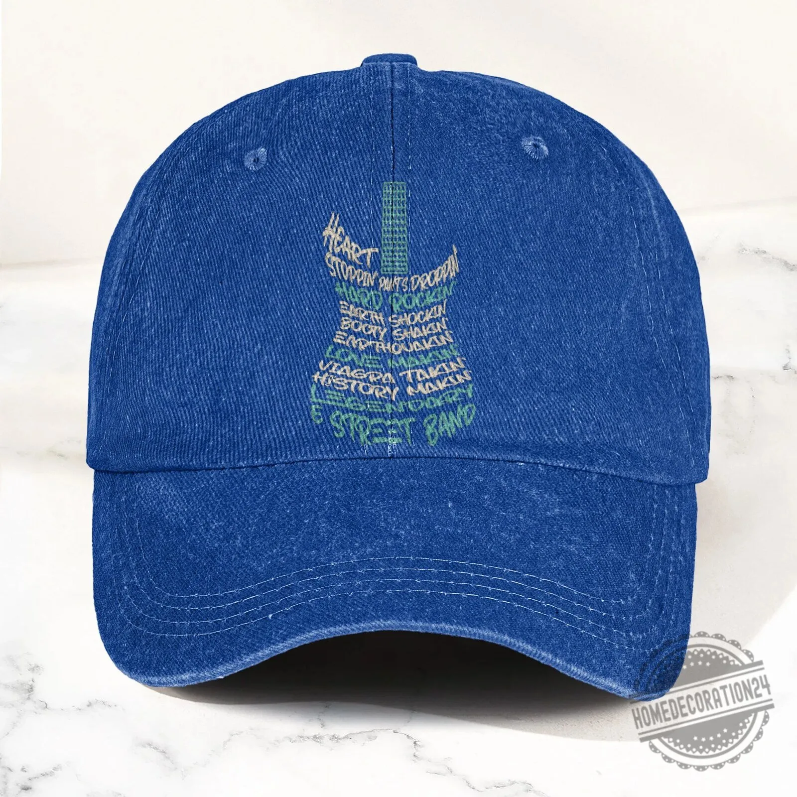 Bruce Springsteen E Street Band Guitar Word Art Denim Baseball Cap 13 Bruce Springsteen E Street Band Guitar Word Art Denim Baseball Cap