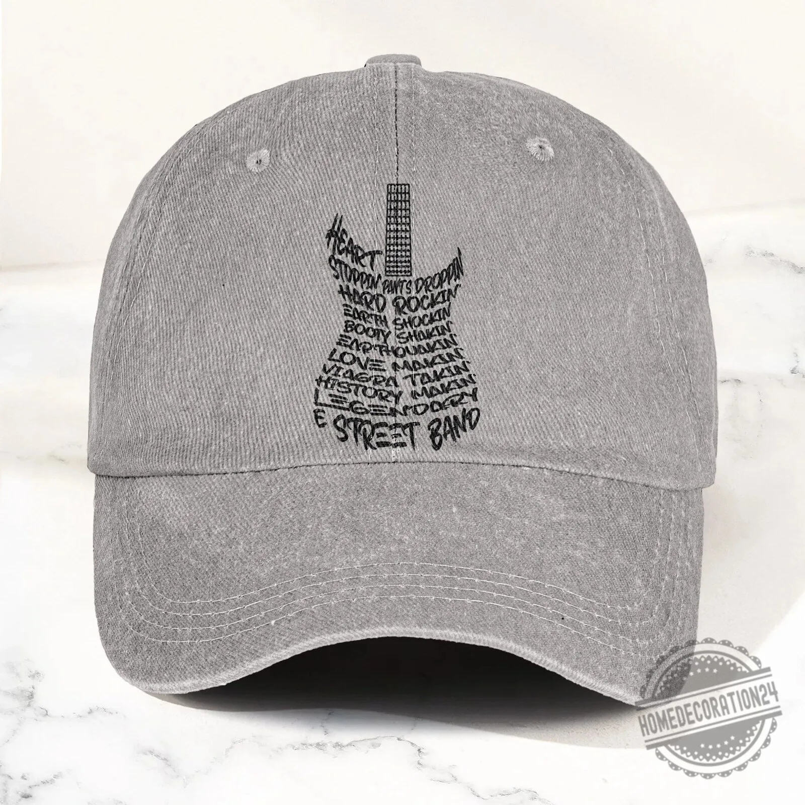Bruce Springsteen E Street Band Guitar Word Art Denim Baseball Cap 15 Bruce Springsteen E Street Band Guitar Word Art Denim Baseball Cap