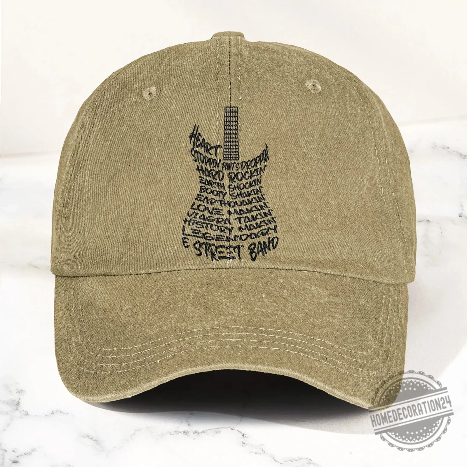 Bruce Springsteen E Street Band Guitar Word Art Denim Baseball Cap 16 Bruce Springsteen E Street Band Guitar Word Art Denim Baseball Cap