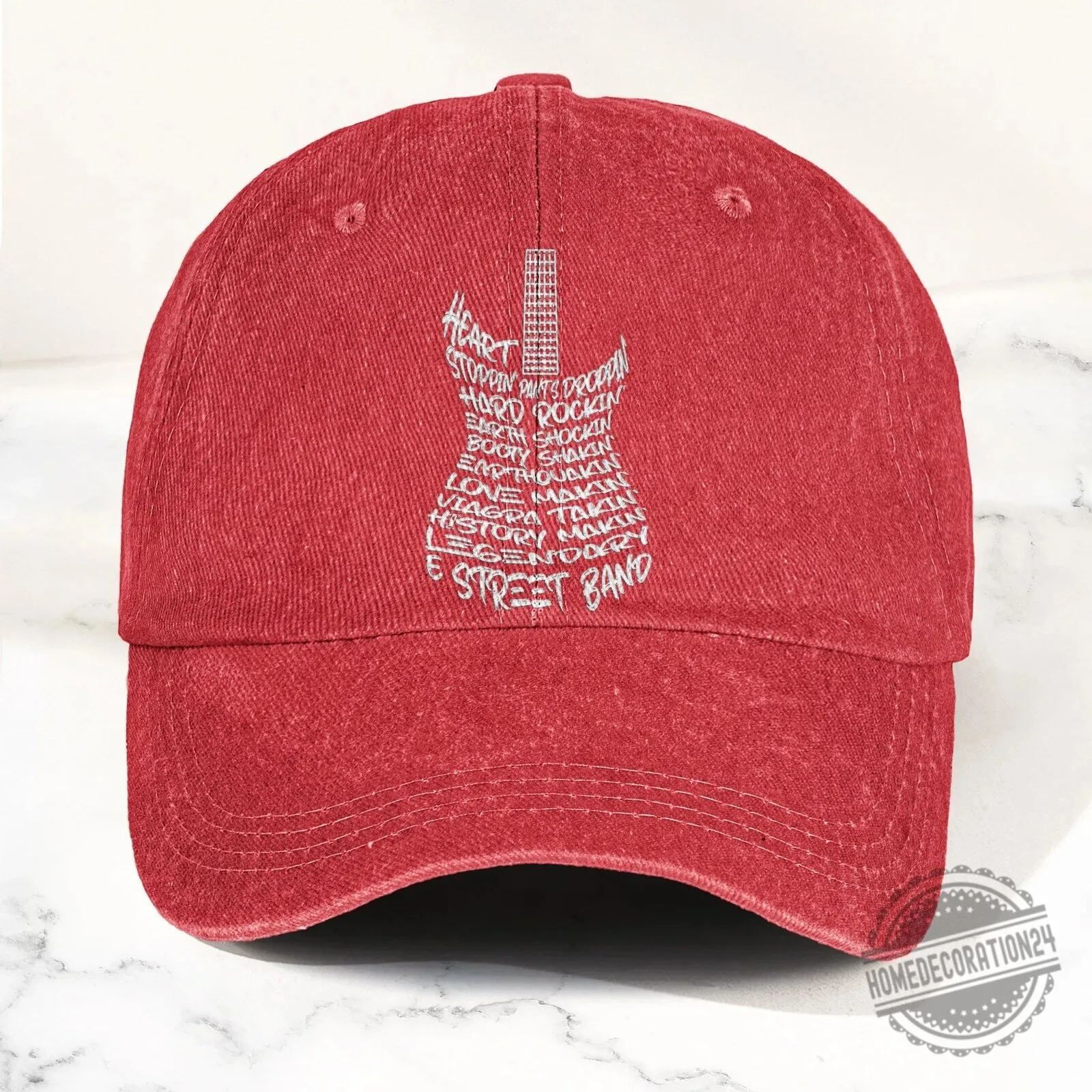 Bruce Springsteen E Street Band Guitar Word Art Denim Baseball Cap 17 Bruce Springsteen E Street Band Guitar Word Art Denim Baseball Cap
