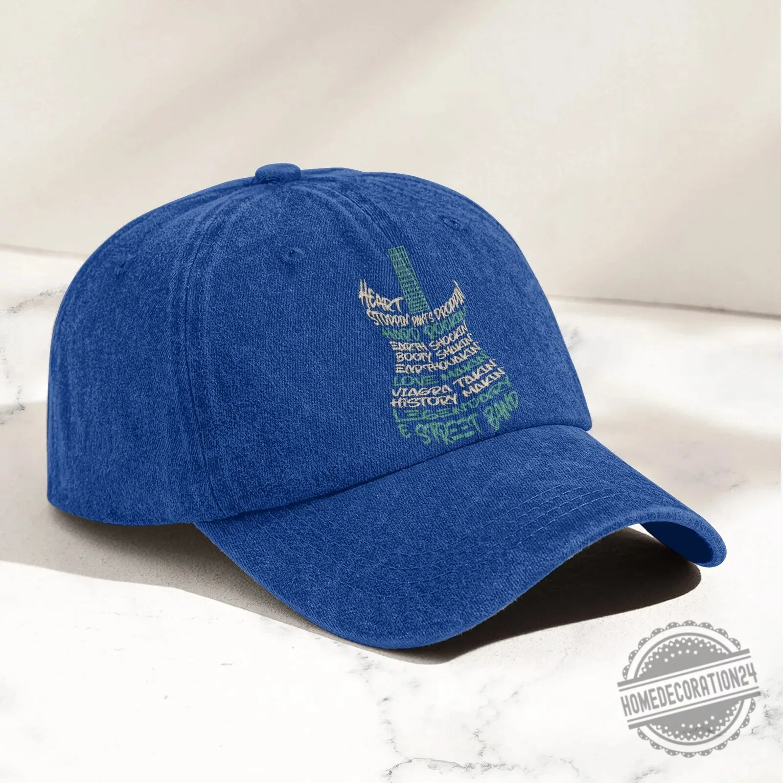 Bruce Springsteen E Street Band Guitar Word Art Denim Baseball Cap 18 Bruce Springsteen E Street Band Guitar Word Art Denim Baseball Cap