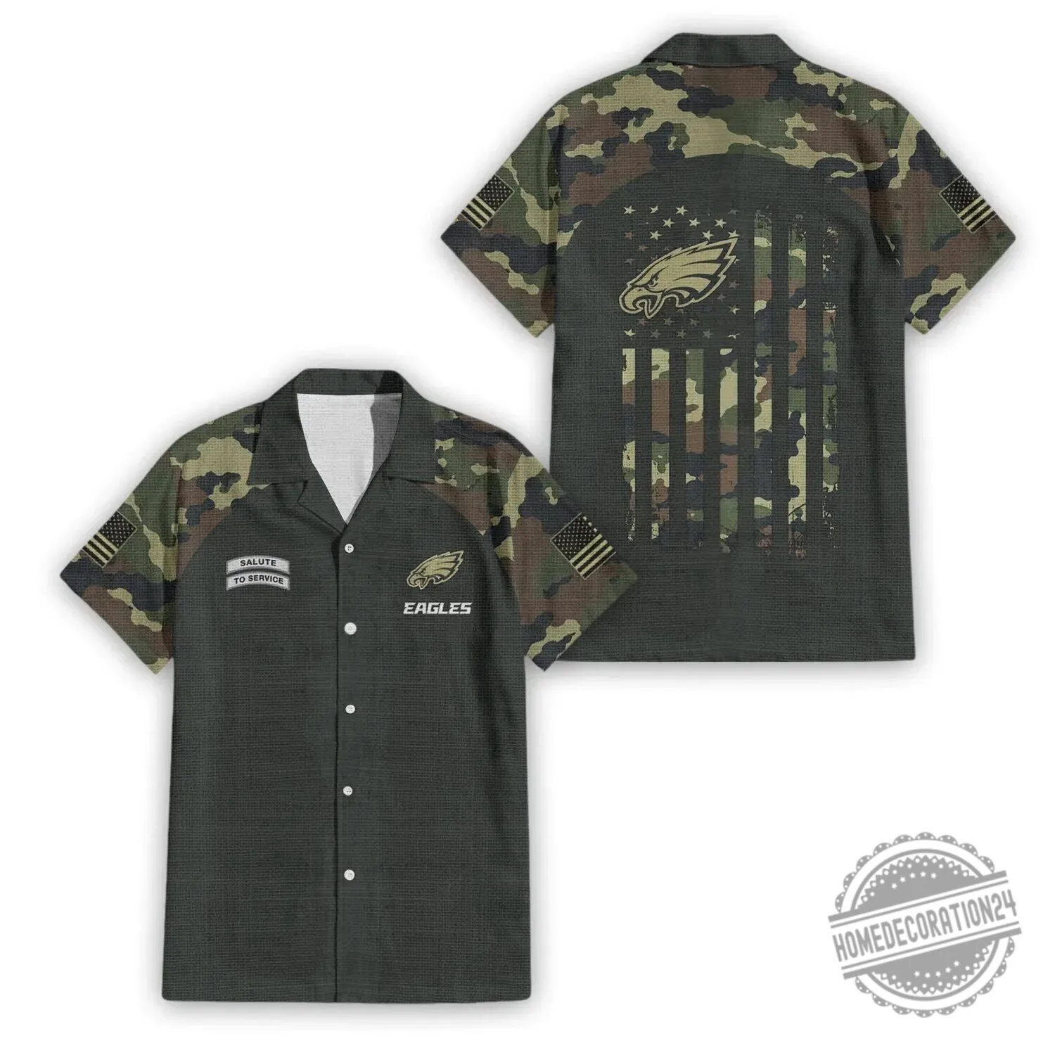 Philadelphia Eagles Salute To Service Camouflage Premium Hawaiian Shirt