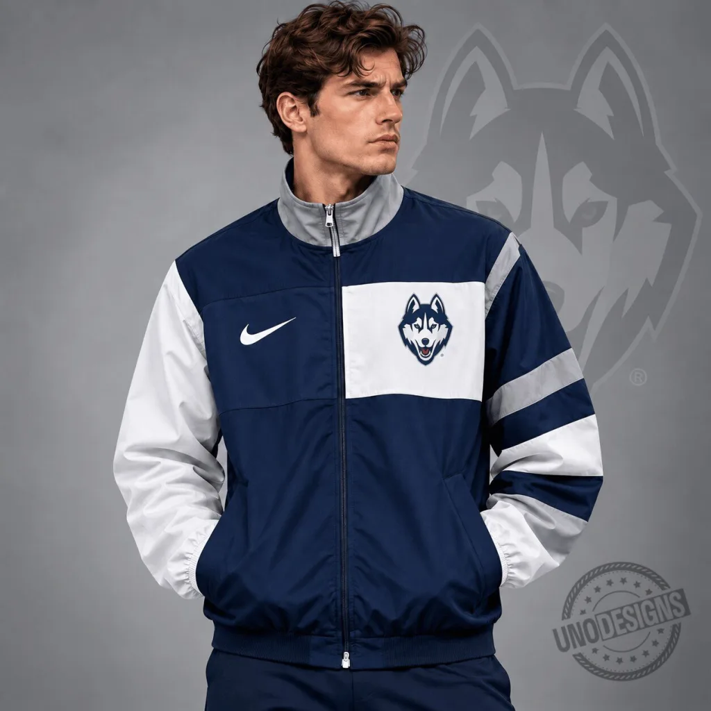 University of Connecticut Huskies NCAA Nike Sideline Colorblock Full Zip Jacket University of Connecticut Huskies NCAA Nike Sideline Colorblock Full Zip Jacket