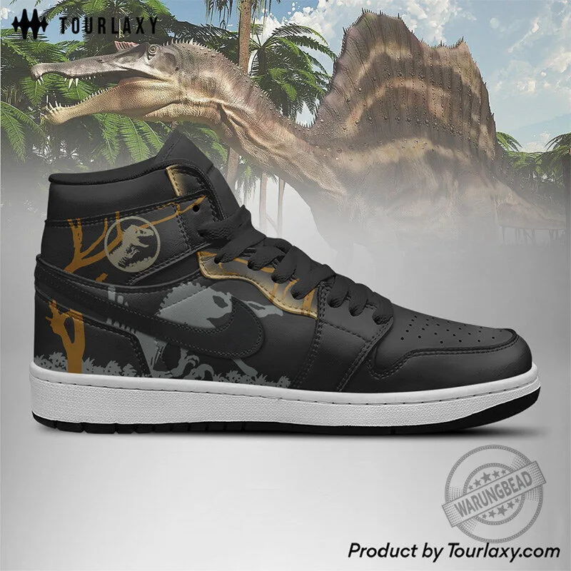 Jurassic Park Spinosaurus Dinosaur Black High-Top Sneakers Shoes 5 Jurassic Park Spinosaurus Dinosaur Black High-Top Sneakers Shoes