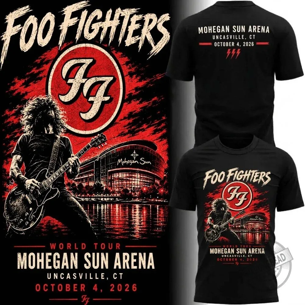 Foo Fighters Concert World Tour Mohegan Sun Arena October 2026 Black T-Shirt
