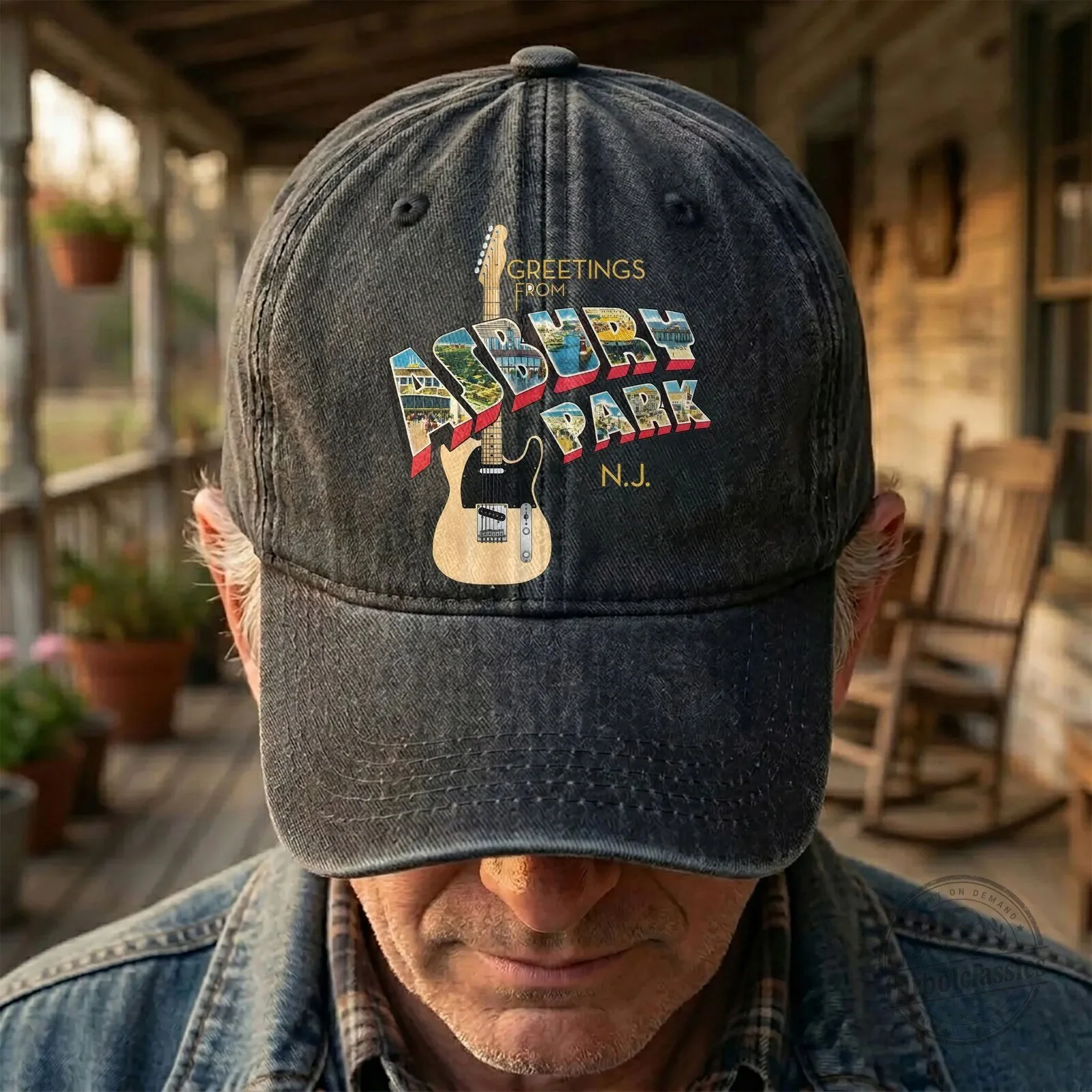 Bruce Springsteen Greetings From Asbury Park New Jersey Vintage Denim Cap Hat 11 Bruce Springsteen Greetings From Asbury Park New Jersey Vintage Denim Cap Hat