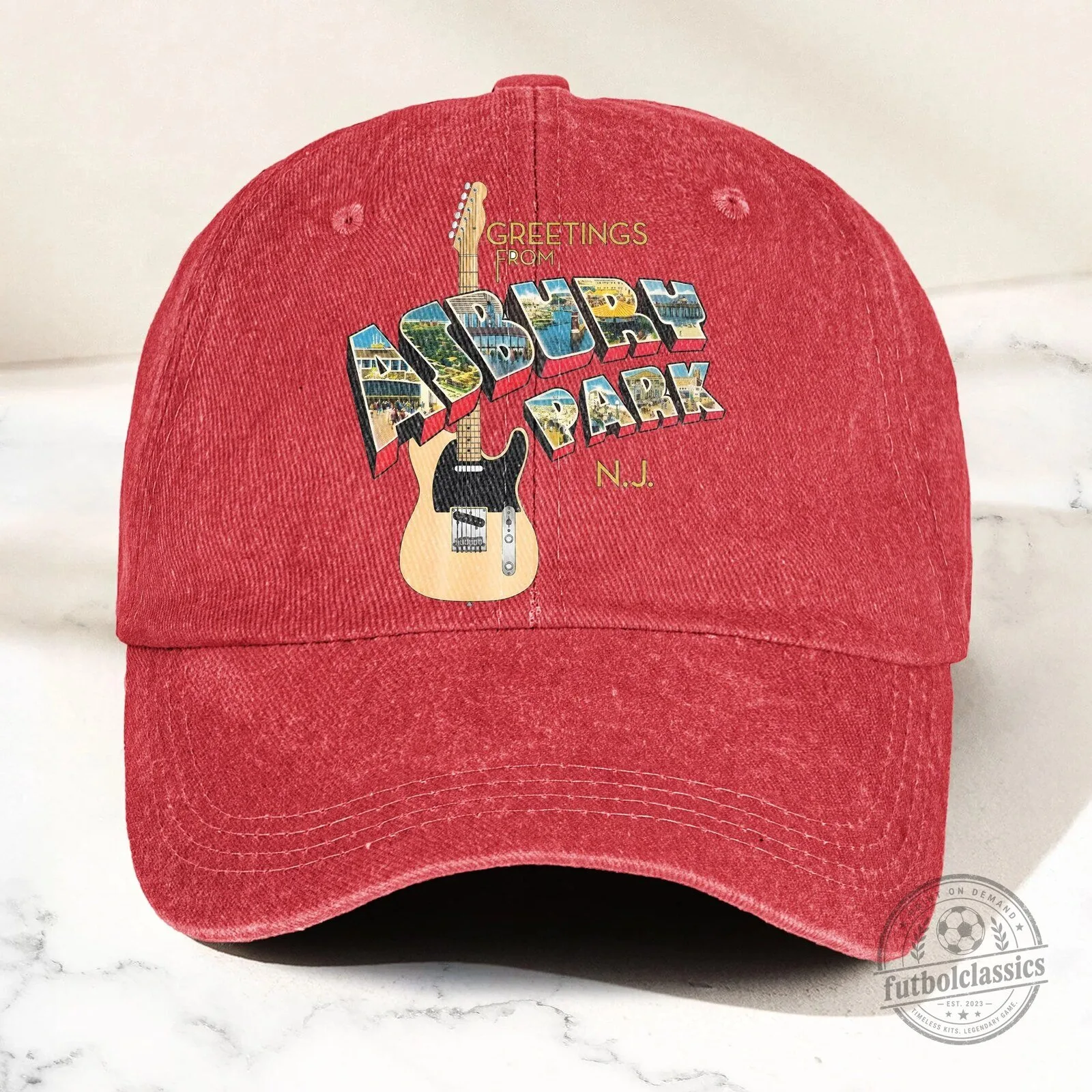 Bruce Springsteen Greetings From Asbury Park New Jersey Vintage Denim Cap Hat 12 Bruce Springsteen Greetings From Asbury Park New Jersey Vintage Denim Cap Hat