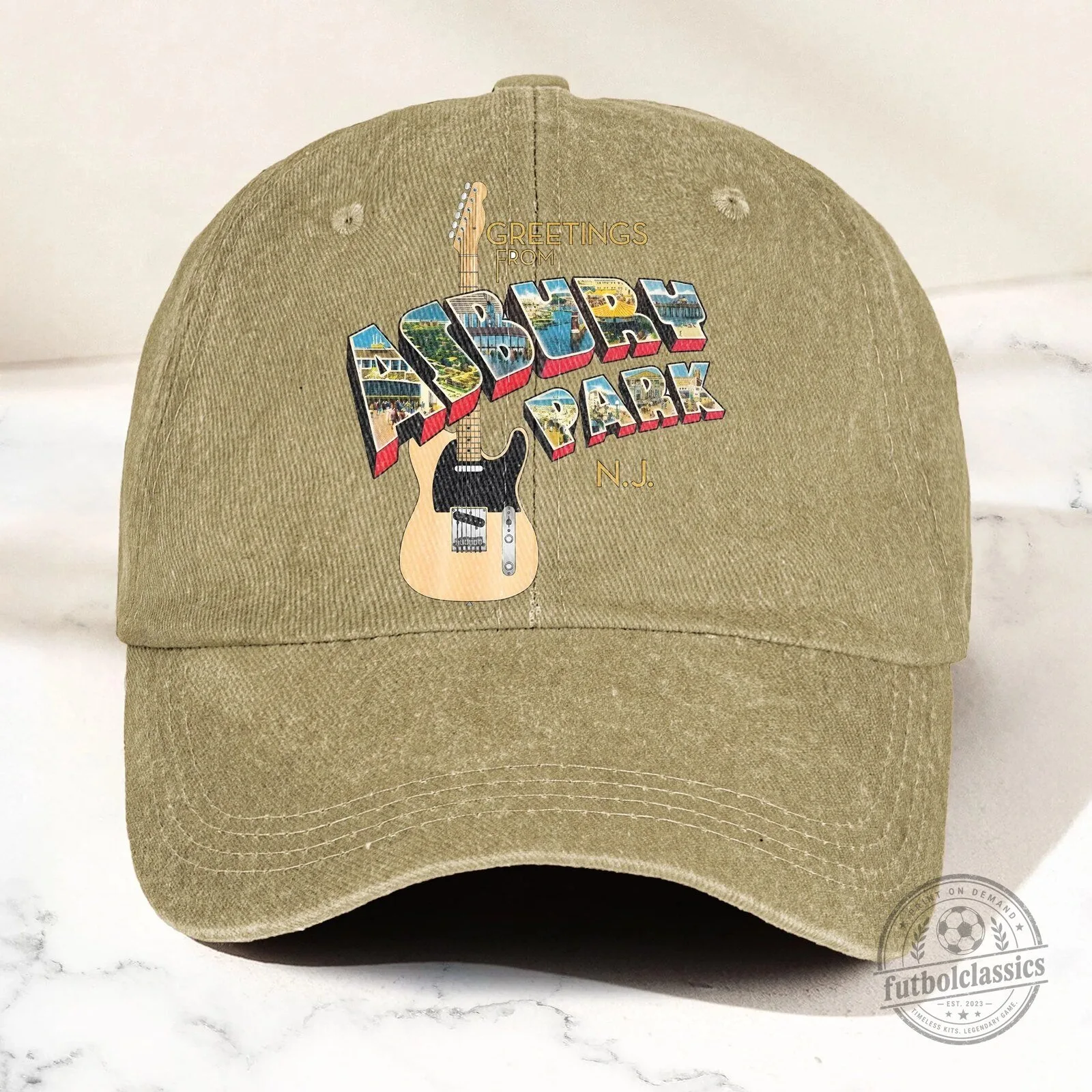 Bruce Springsteen Greetings From Asbury Park New Jersey Vintage Denim Cap Hat 15 Bruce Springsteen Greetings From Asbury Park New Jersey Vintage Denim Cap Hat