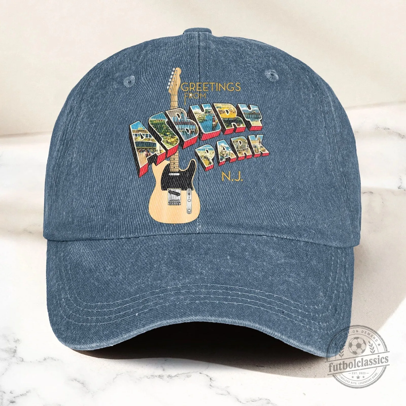 Bruce Springsteen Greetings From Asbury Park New Jersey Vintage Denim Cap Hat 19 Bruce Springsteen Greetings From Asbury Park New Jersey Vintage Denim Cap Hat