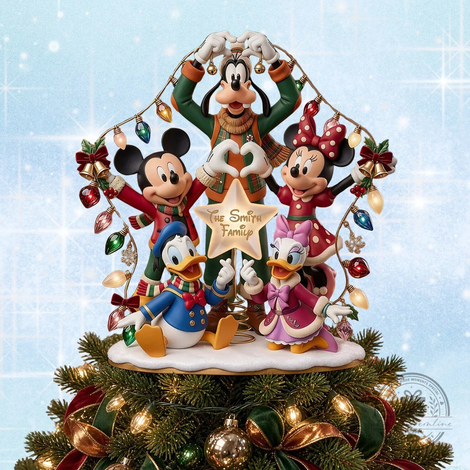 Disney Mickey Minnie Christmas Tree Topper 2026