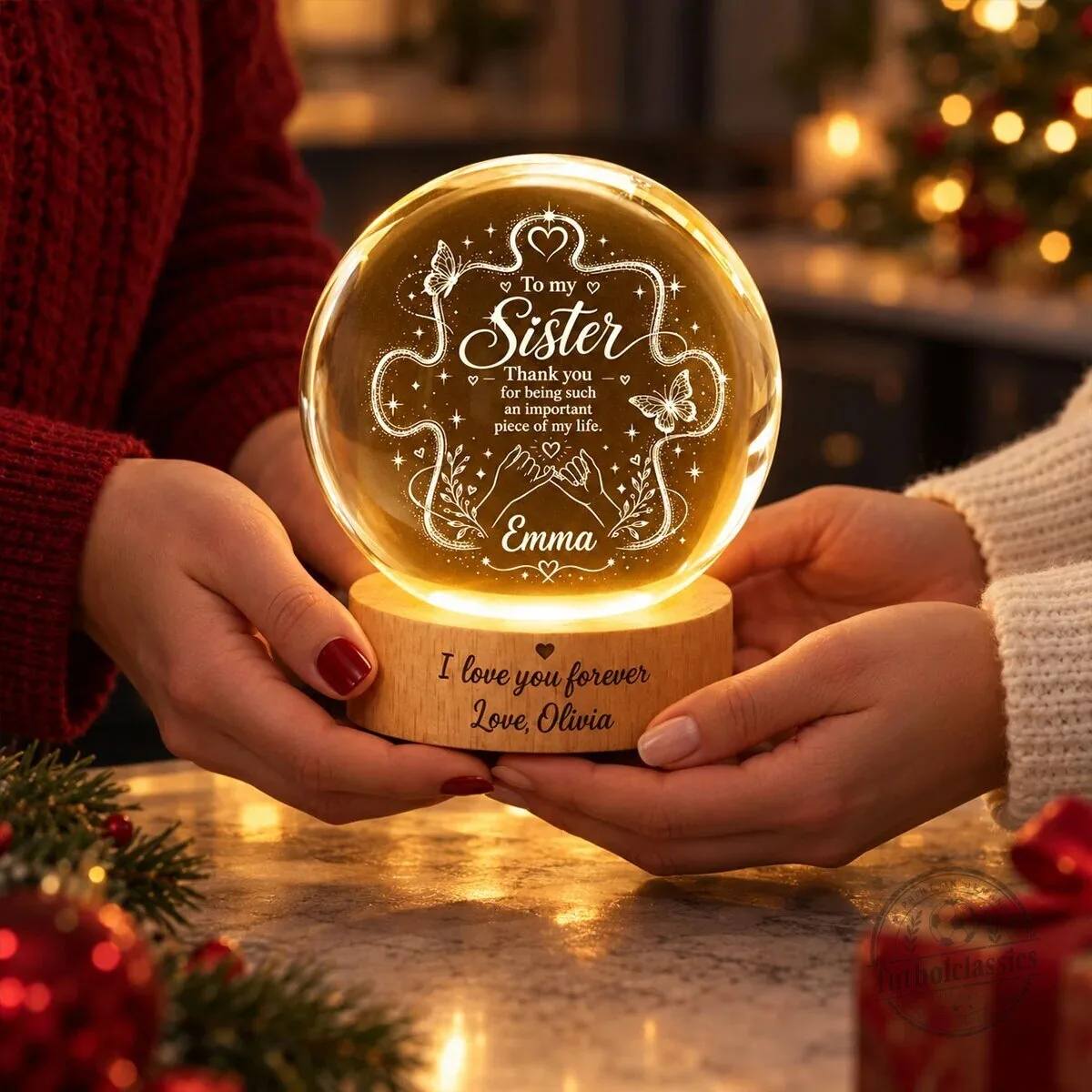 Personalized Sister Thank You Crystal Ball LED Night Light 11 Personalized Sister Thank You Crystal Ball LED Night Light