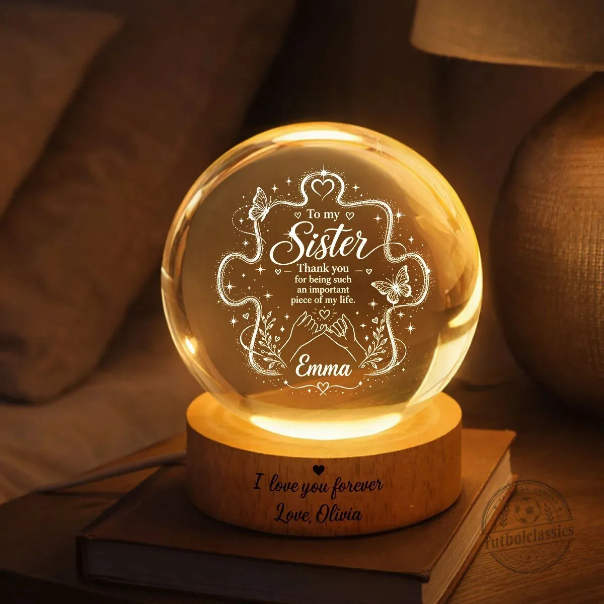 Personalized Sister Thank You Crystal Ball LED Night Light 14 Personalized Sister Thank You Crystal Ball LED Night Light