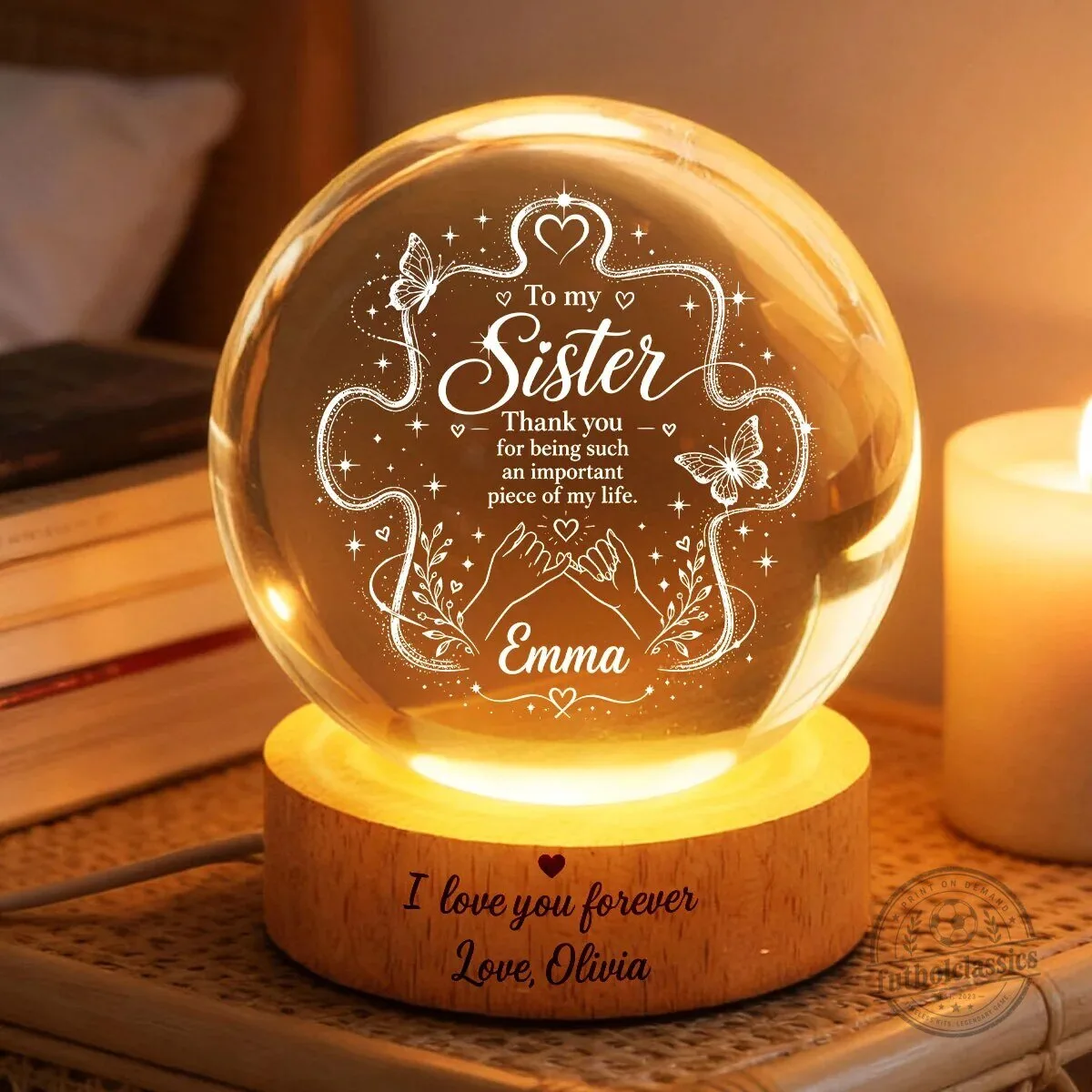 Personalized Sister Thank You Crystal Ball LED Night Light 15 Personalized Sister Thank You Crystal Ball LED Night Light