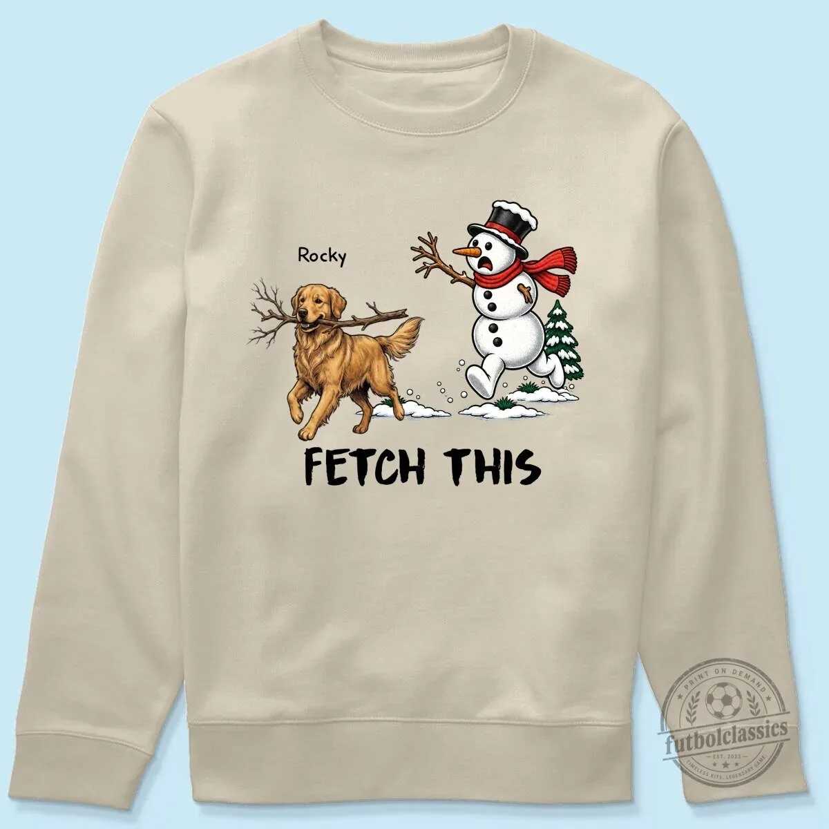 Golden Retriever Dog Stealing Snowman Arm Funny Christmas Fetch This Sweatshirt 49 Golden Retriever Dog Stealing Snowman Arm Funny Christmas Fetch This Sweatshirt