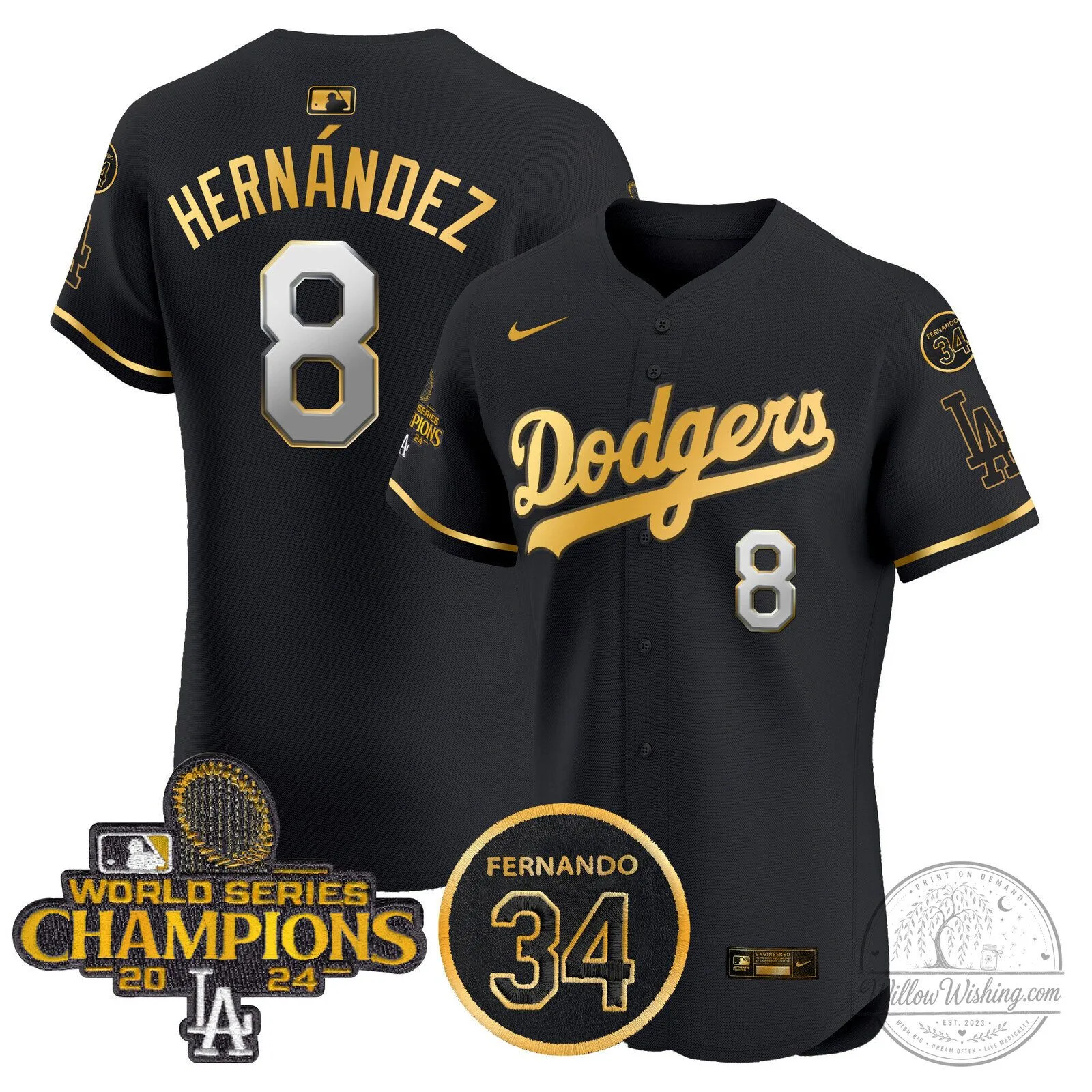 Los Angeles Dodgers Fernando Valenzuela 2024 World Series Champions Black Baseball Jersey 60 Los Angeles Dodgers Fernando Valenzuela 2024 World Series Champions Black Baseball Jersey