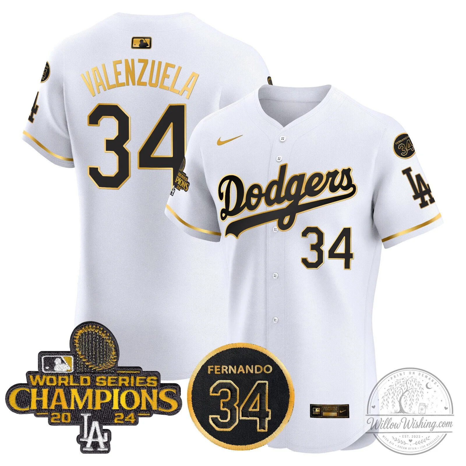 Los Angeles Dodgers Fernando Valenzuela 2024 World Series Champions Black Baseball Jersey 64 Los Angeles Dodgers Fernando Valenzuela 2024 World Series Champions Black Baseball Jersey