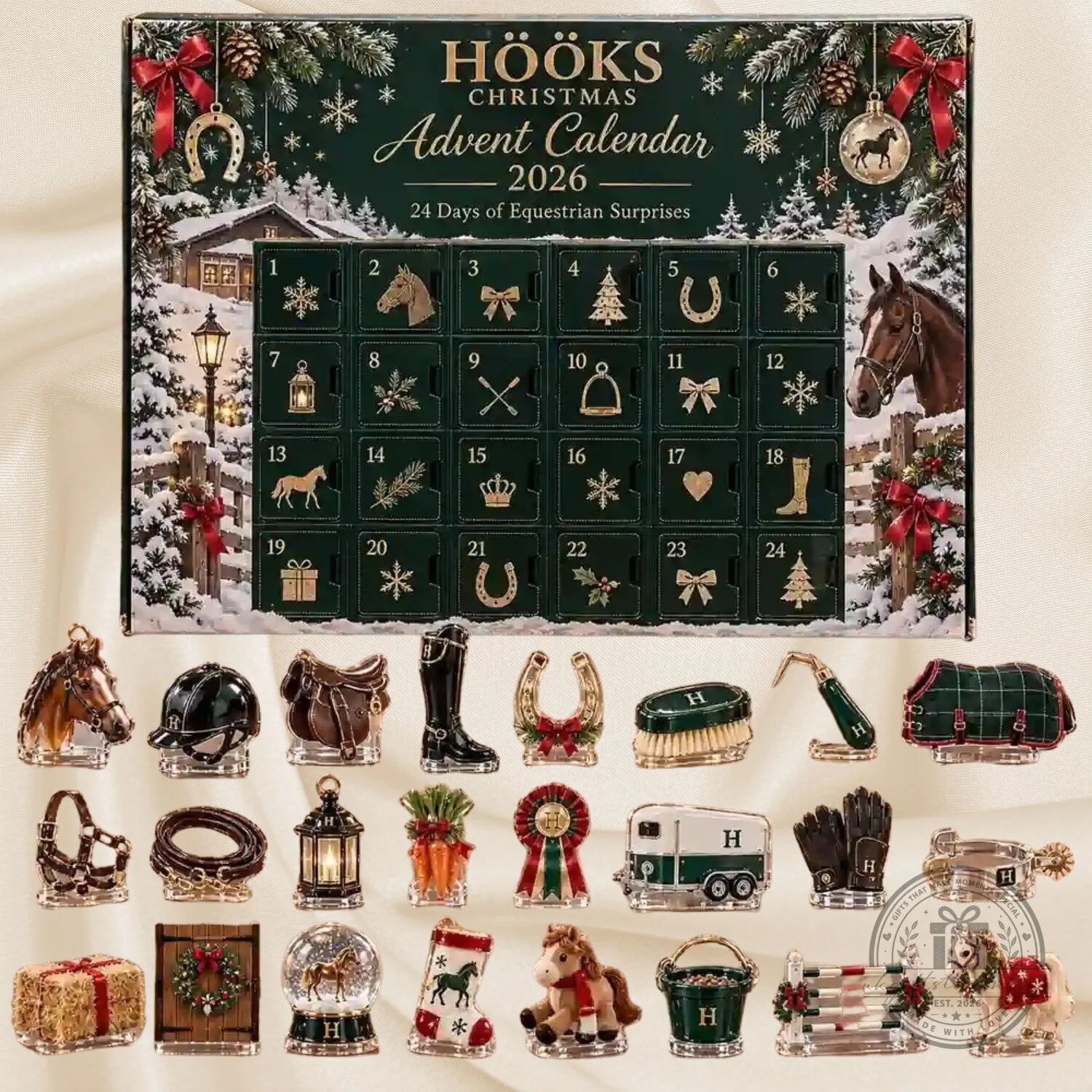 Hooks Advent Calendar 2026 Unique 24-Day Holiday Gift & Christmas Decor