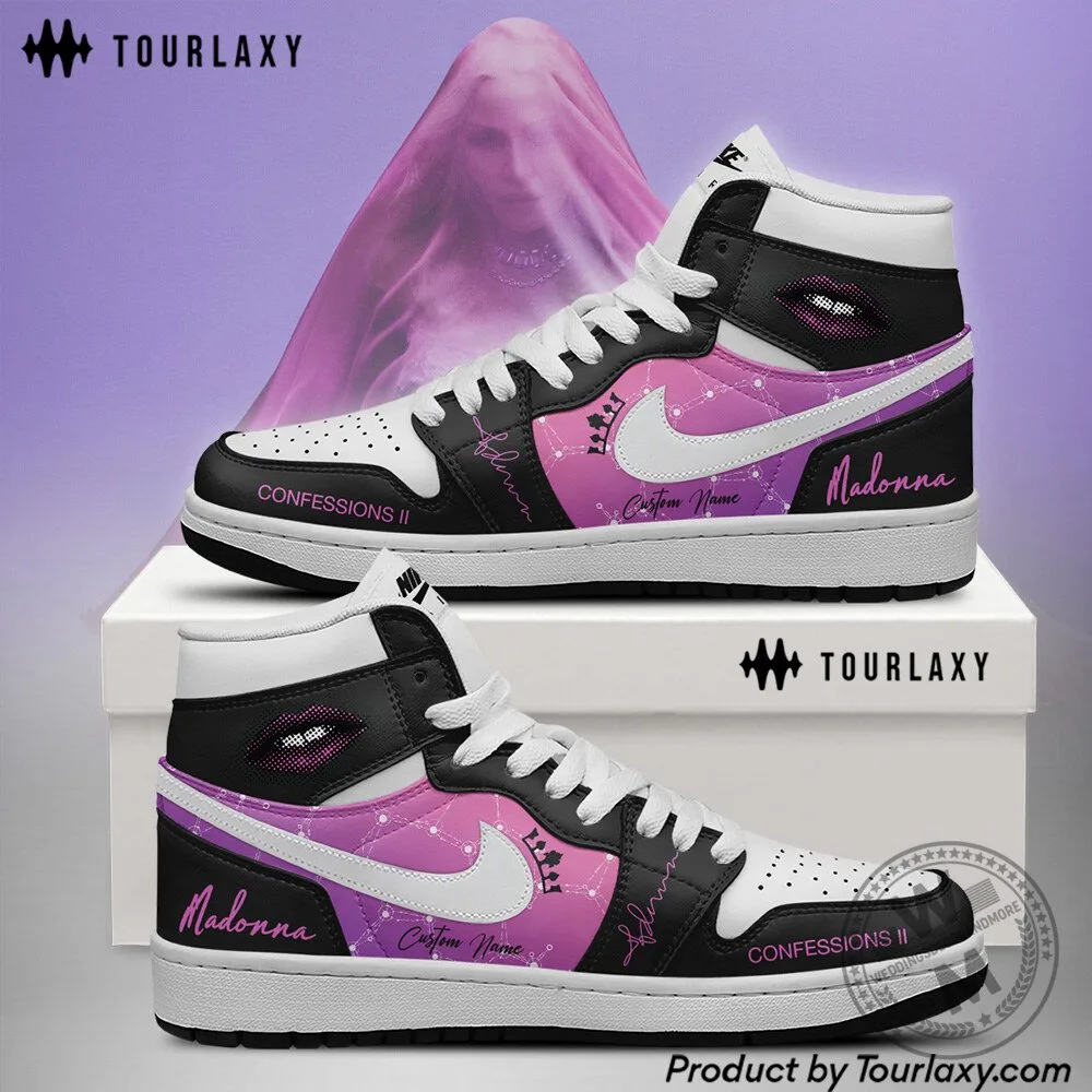 Madonna Confessions II Tour 2026 Custom Name High-Top Sneakers