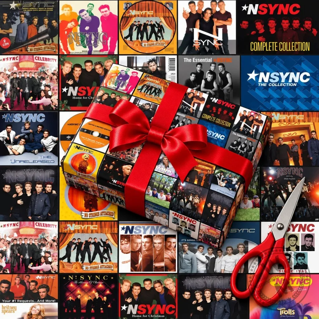 NSYNC Album Collage Christmas Gift Wrapping Paper Roll NSYNC Album Collage Christmas Gift Wrapping Paper Roll