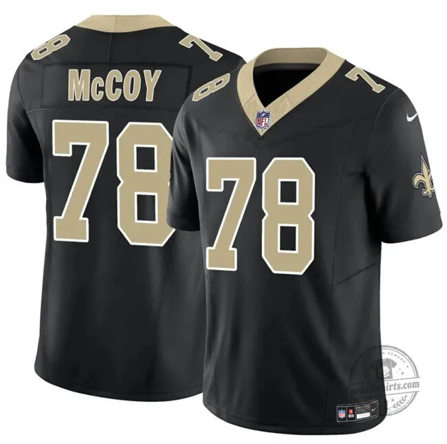 New Orleans Saints Erik McCoy Number 78 Black Football Jersey 1 New Orleans Saints Erik McCoy Number 78 Black Football Jersey