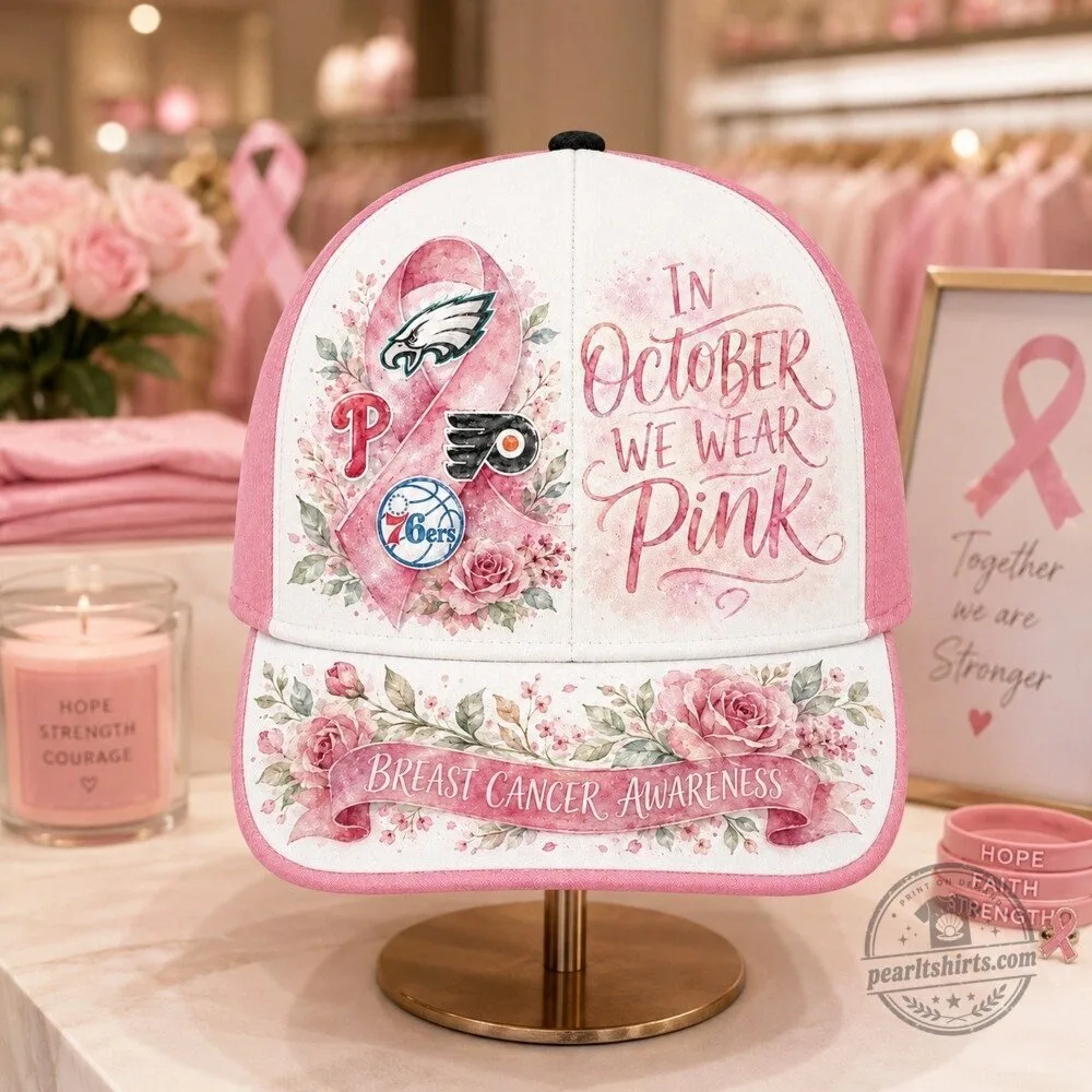 Philadelphia Sports Teams In October We Wear Pink Breast Cancer Awareness Cap Hat 12 Philadelphia Sports Teams In October We Wear Pink Breast Cancer Awareness Cap Hat