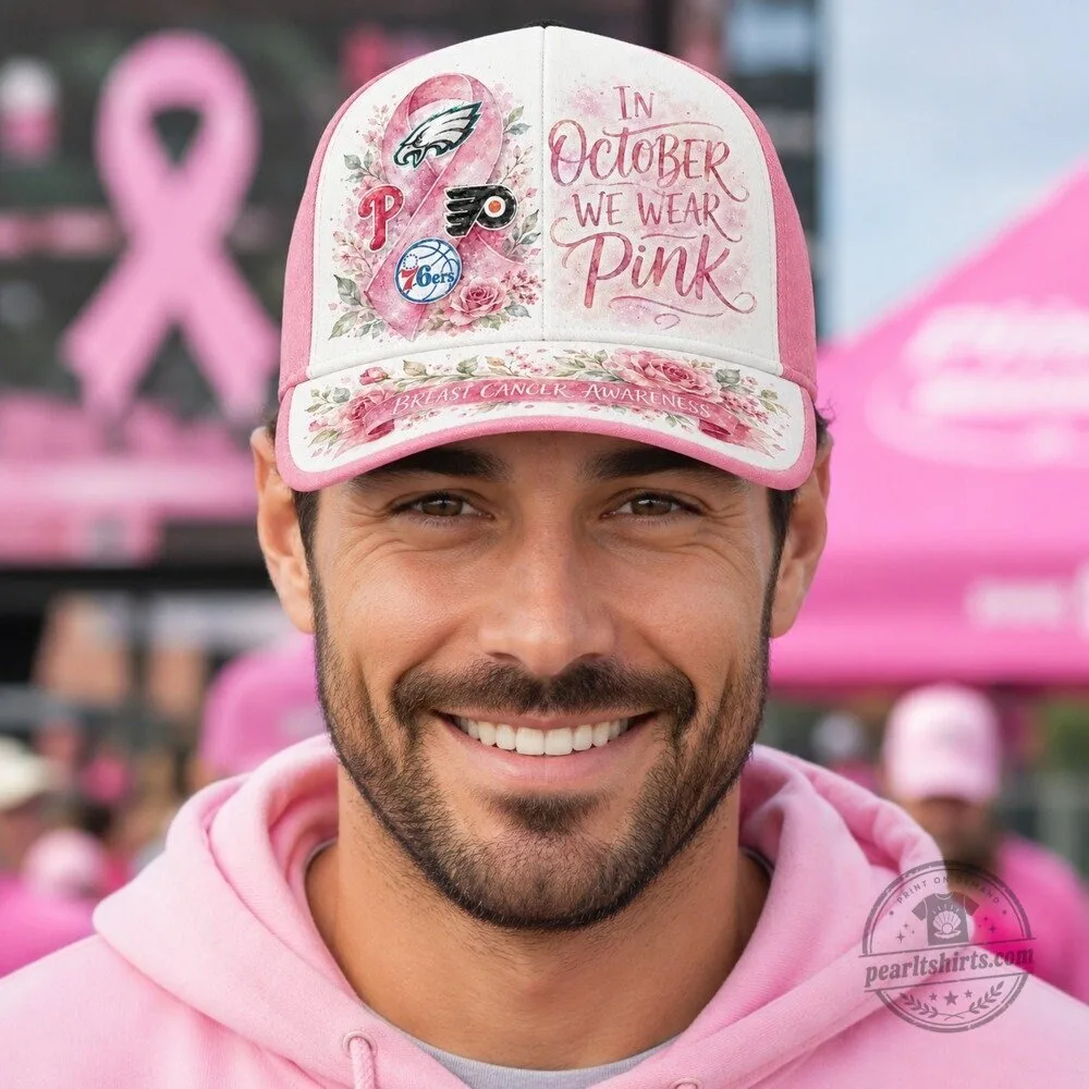 Philadelphia Sports Teams In October We Wear Pink Breast Cancer Awareness Cap Hat 14 Philadelphia Sports Teams In October We Wear Pink Breast Cancer Awareness Cap Hat