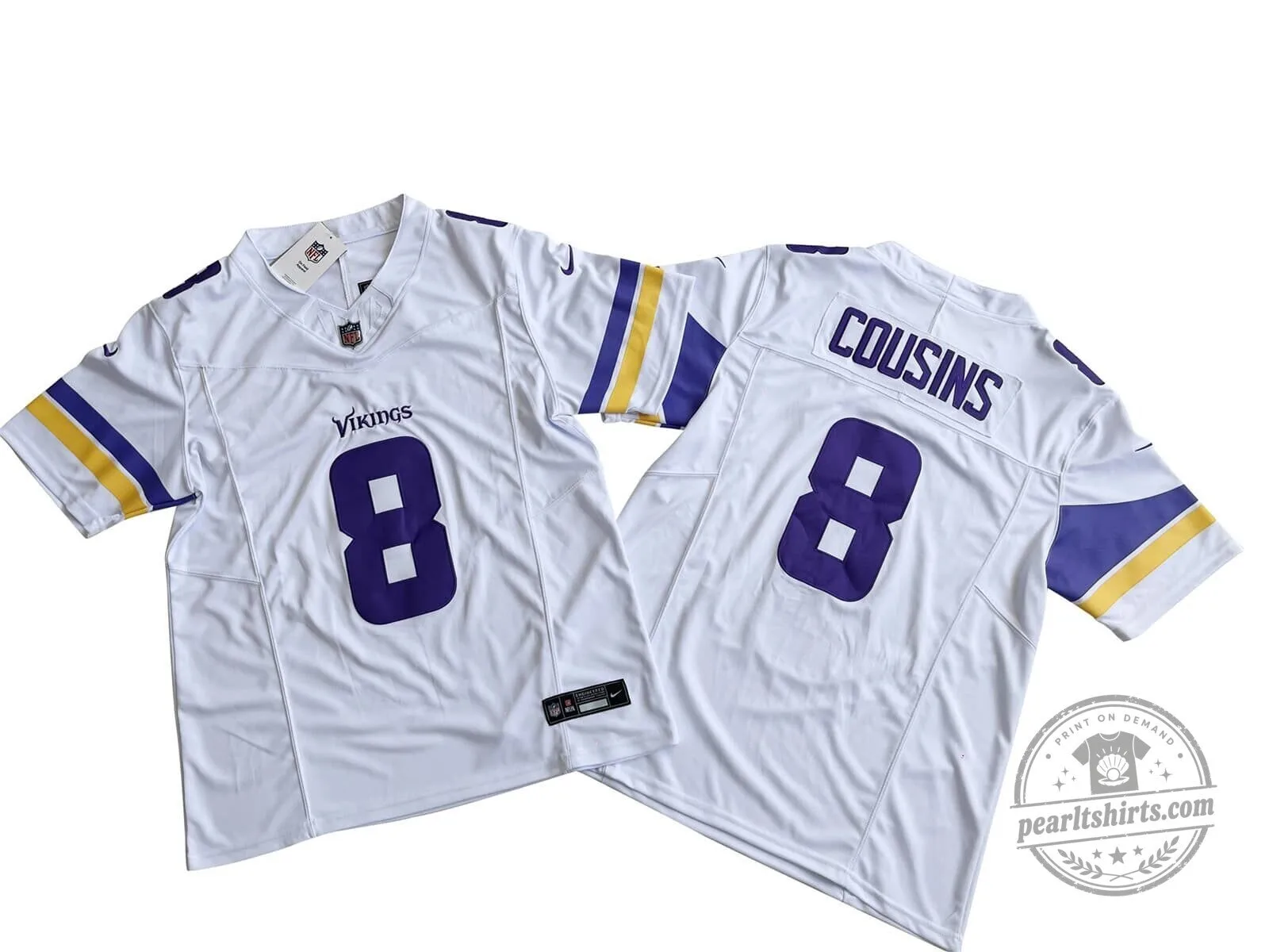 Kirk Cousins Minnesota Vikings White Football Jersey Number 8