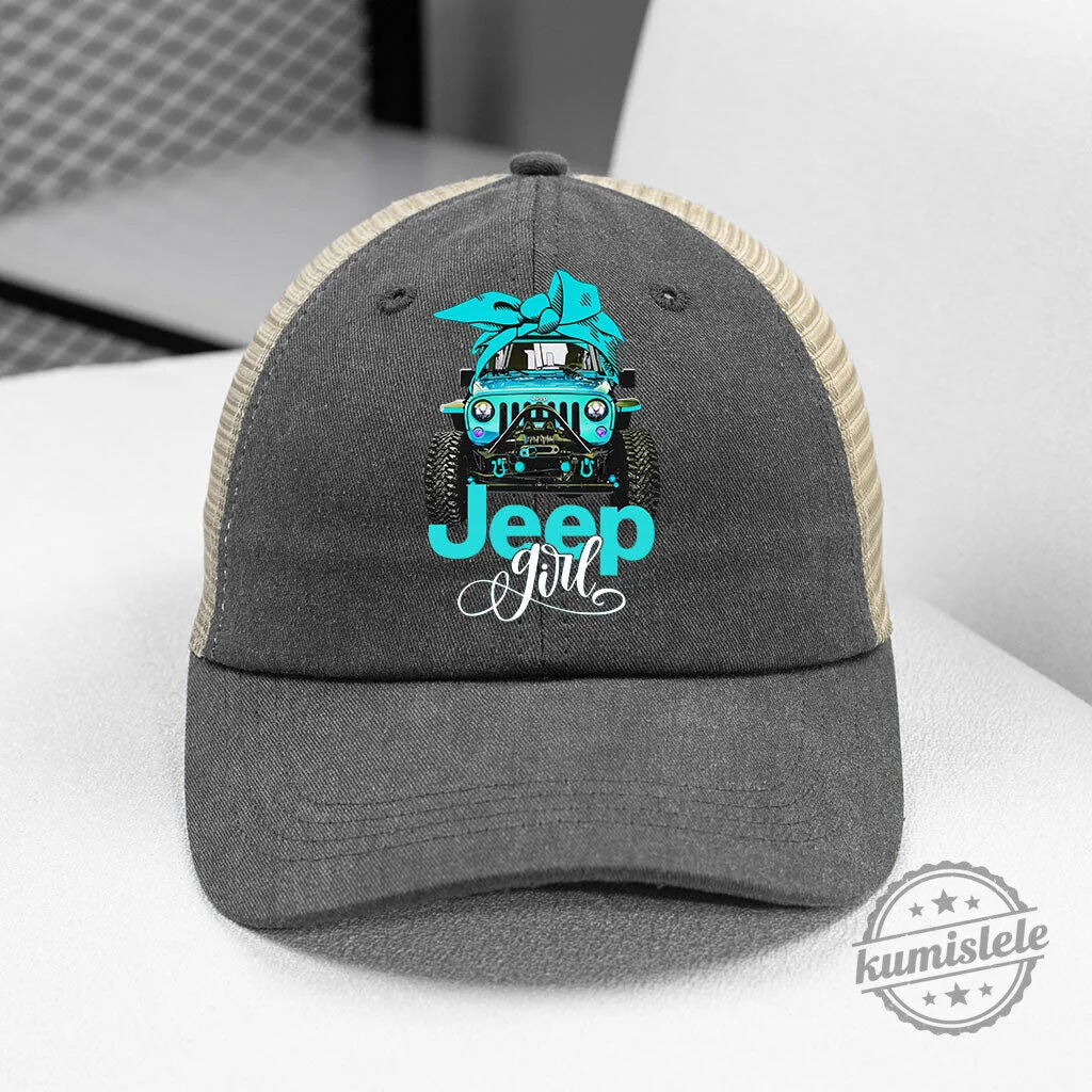 Jeep Girl Off Road Vehicle Bandana Graphic Trucker Cap Hat 12 Jeep Girl Off Road Vehicle Bandana Graphic Trucker Cap Hat