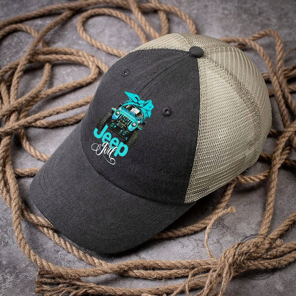 Jeep Girl Off Road Vehicle Bandana Graphic Trucker Cap Hat 13 Jeep Girl Off Road Vehicle Bandana Graphic Trucker Cap Hat