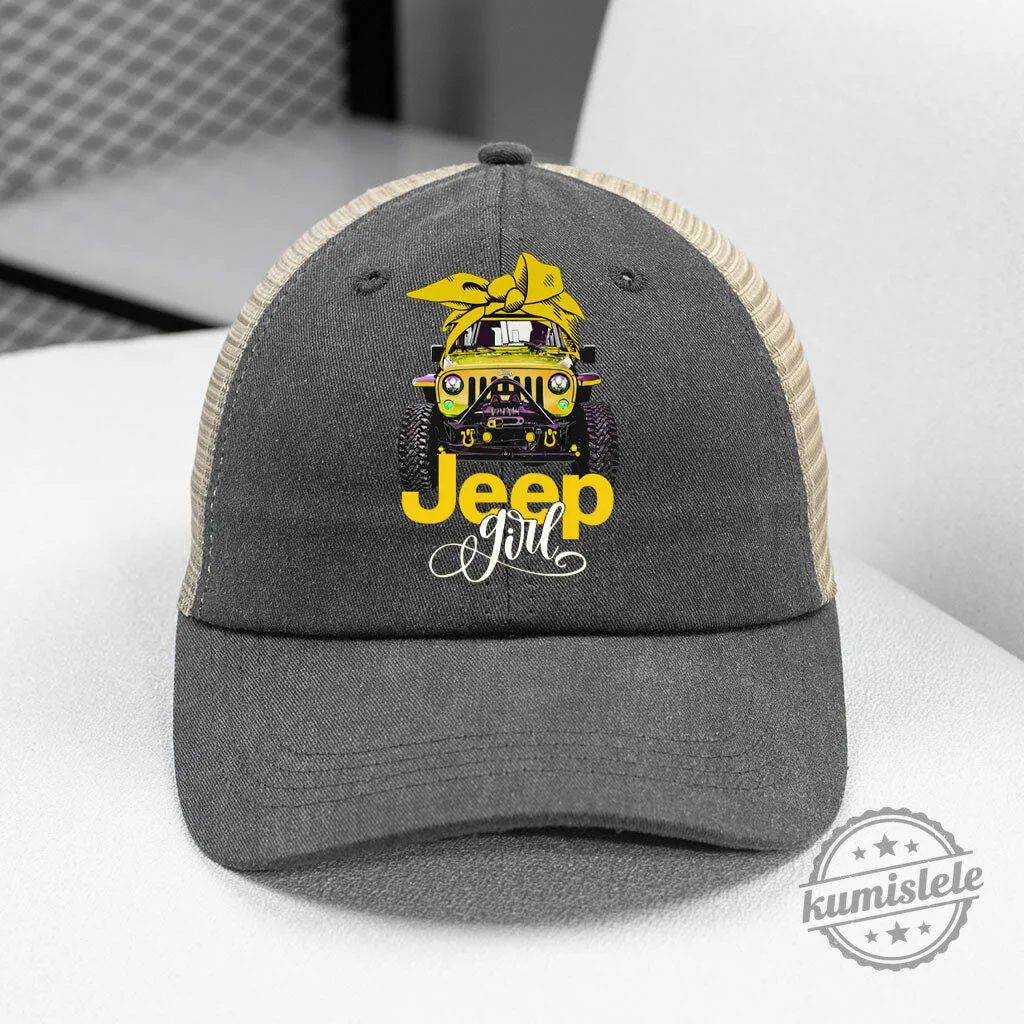 Jeep Girl Off Road Vehicle Bandana Graphic Trucker Cap Hat 16 Jeep Girl Off Road Vehicle Bandana Graphic Trucker Cap Hat