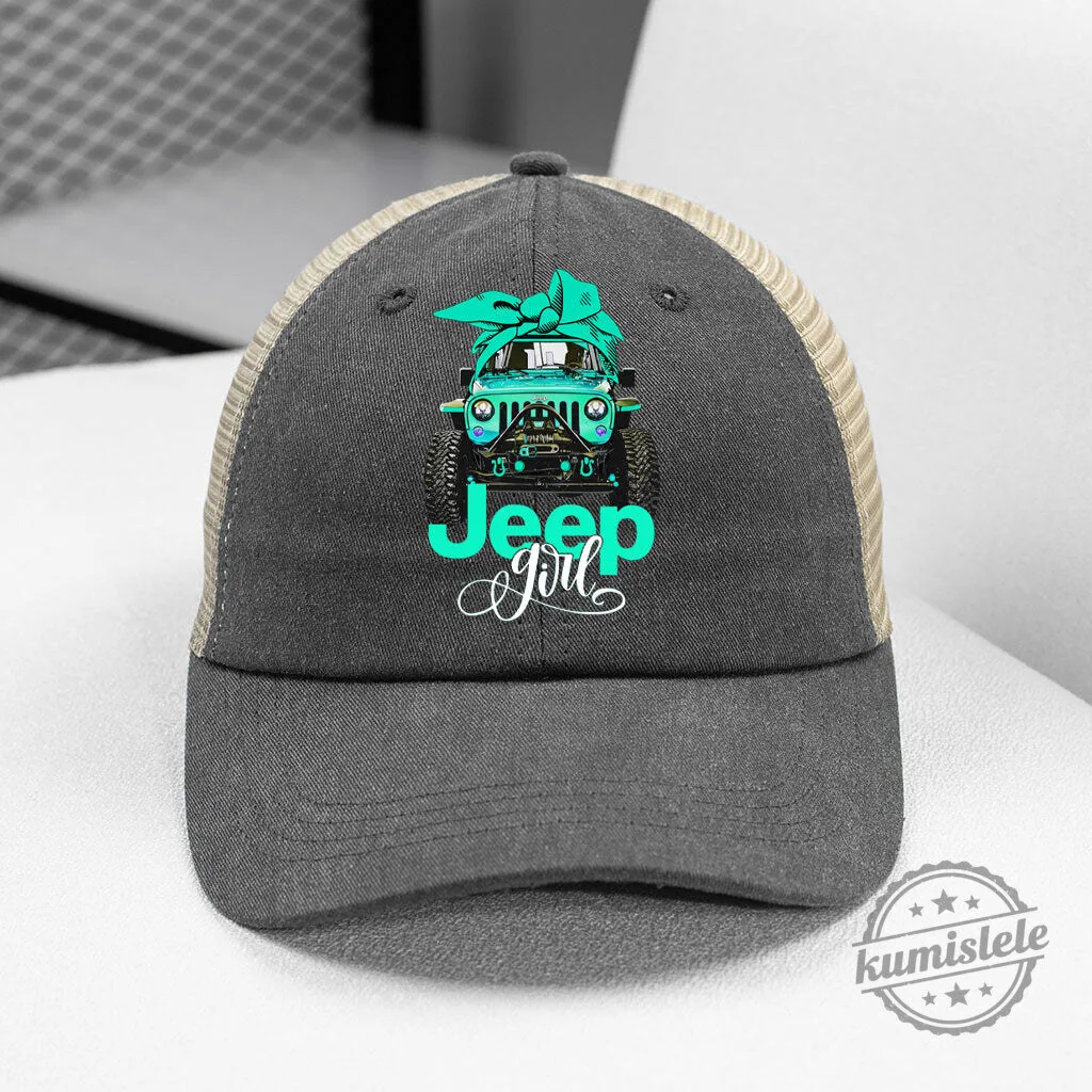 Jeep Girl Off Road Vehicle Bandana Graphic Trucker Cap Hat 21 Jeep Girl Off Road Vehicle Bandana Graphic Trucker Cap Hat