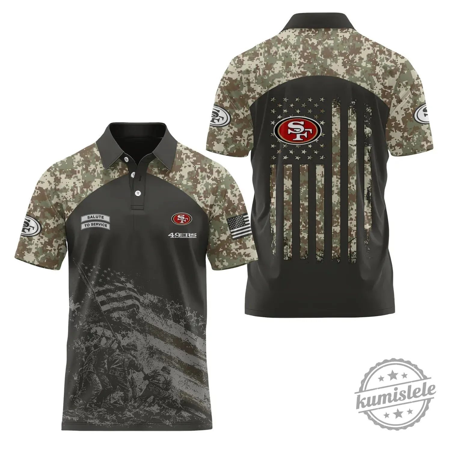 San Francisco 49ers Salute To Service Military Camouflage Polo Shirt