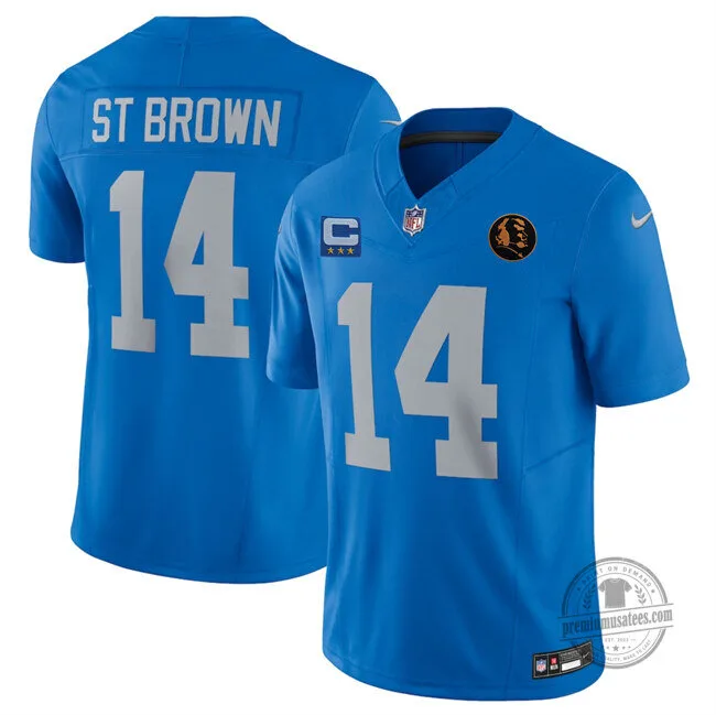 Detroit Lions Blue Jersey of Amon-Ra St. Brown for Football Fans 1 Detroit Lions Blue Jersey of Amon-Ra St. Brown for Football Fans