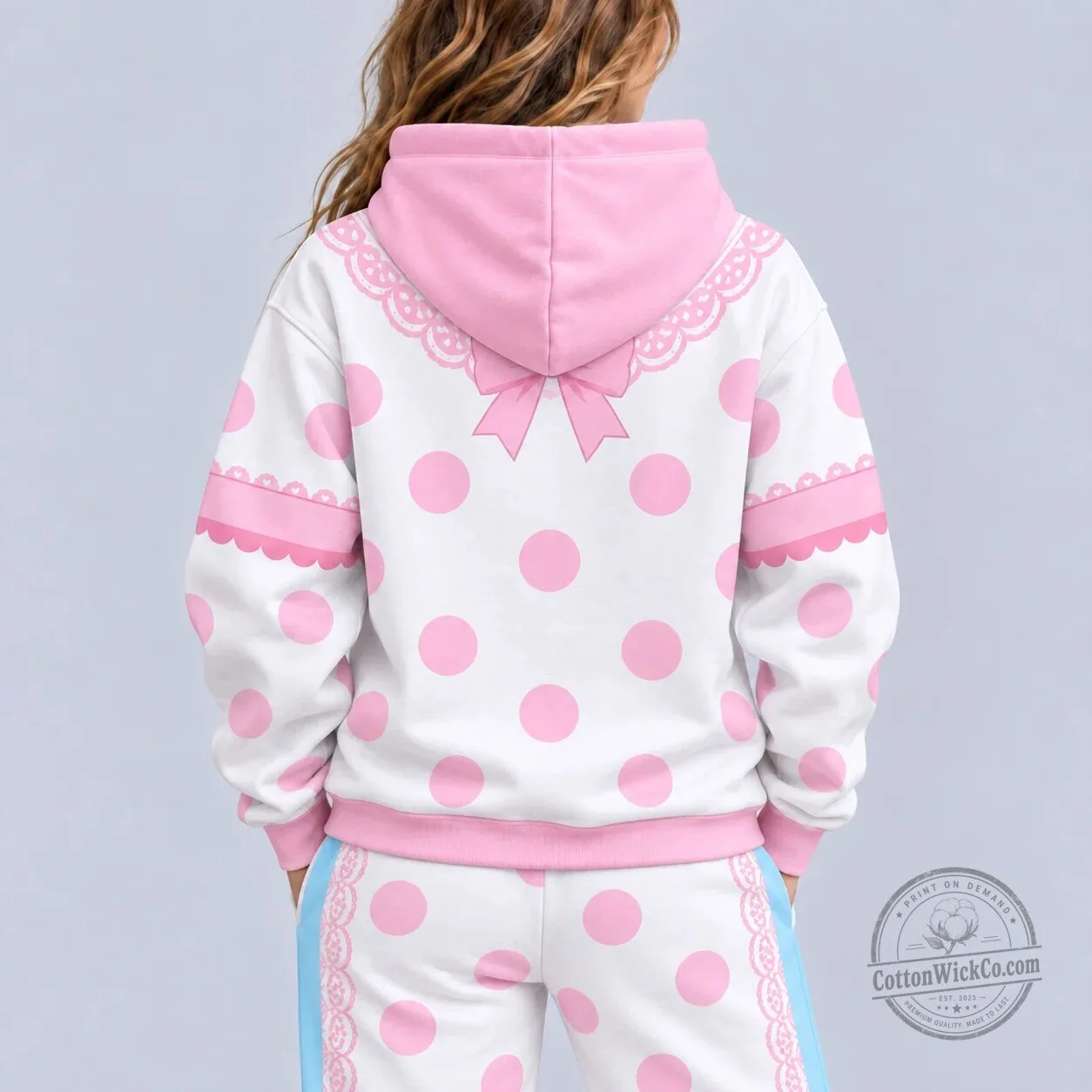 Pink Polka Dot Shepherdess Costume All Over Print Hoodie 6 Pink Polka Dot Shepherdess Costume All Over Print Hoodie