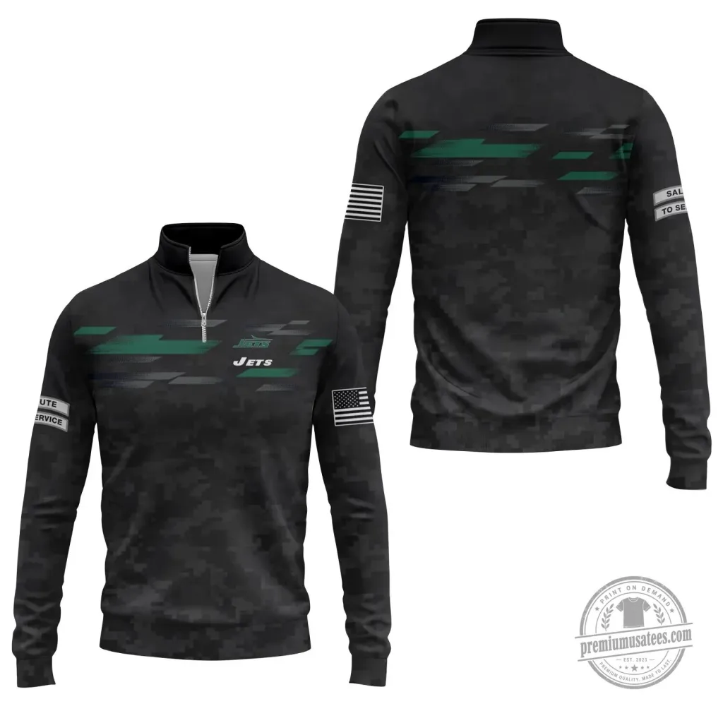 New York Jets Salute To Service Quarter-Zip Pullover Sweatshirt New York Jets Salute To Service Quarter-Zip Pullover Sweatshirt